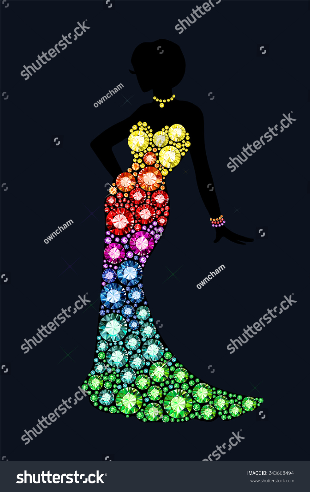 SVG of dress made of shiny gems svg