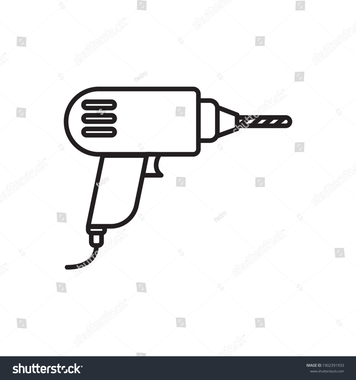 Drill Outline Icon Drill Line Art Stock Vector (Royalty Free ...