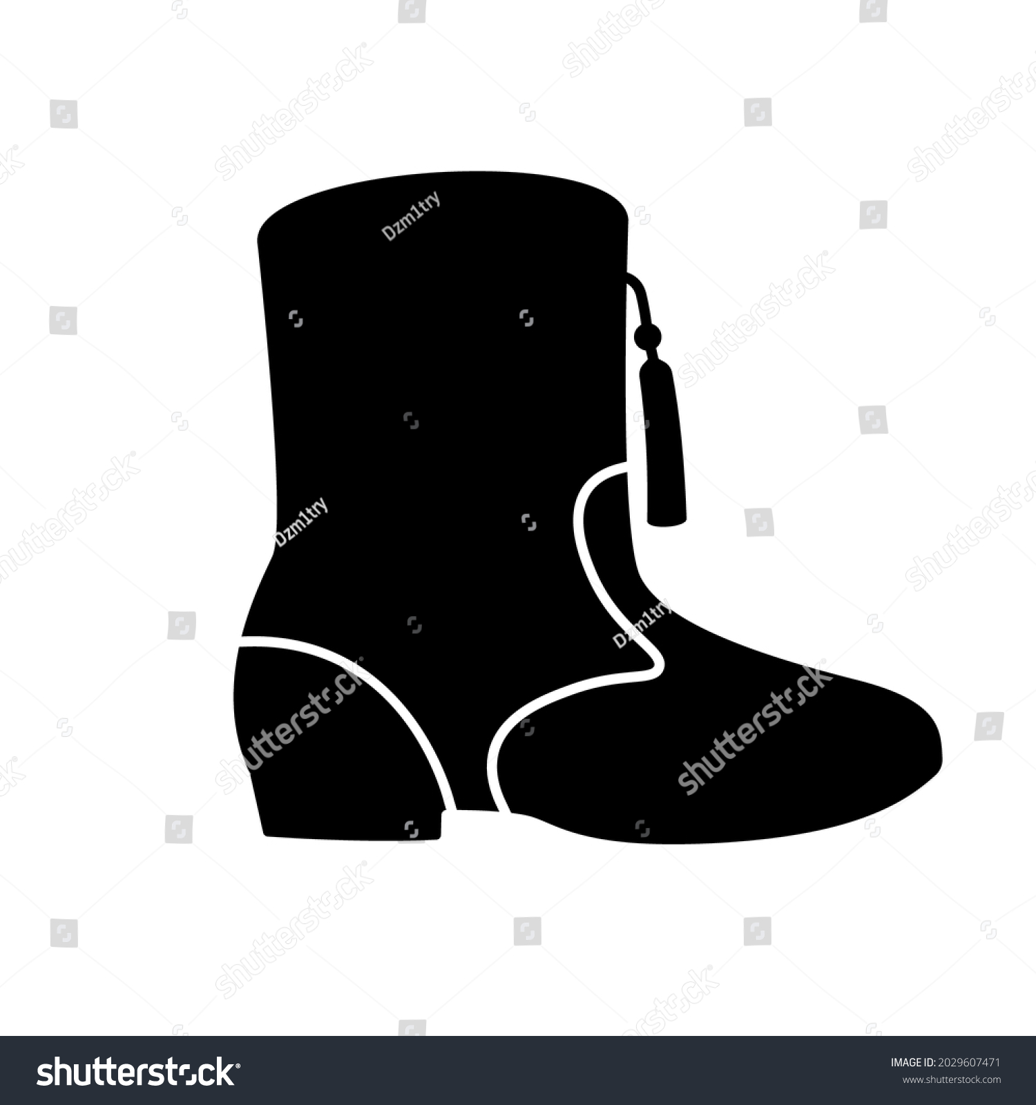 SVG of Drill team boots glyph icon. Clipart image isolated on white background svg