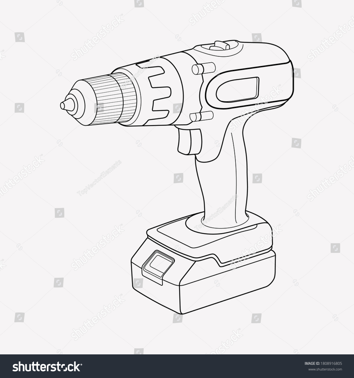 Drills Icon Line Element Vector Illustration Stock Vector (Royalty Free ...