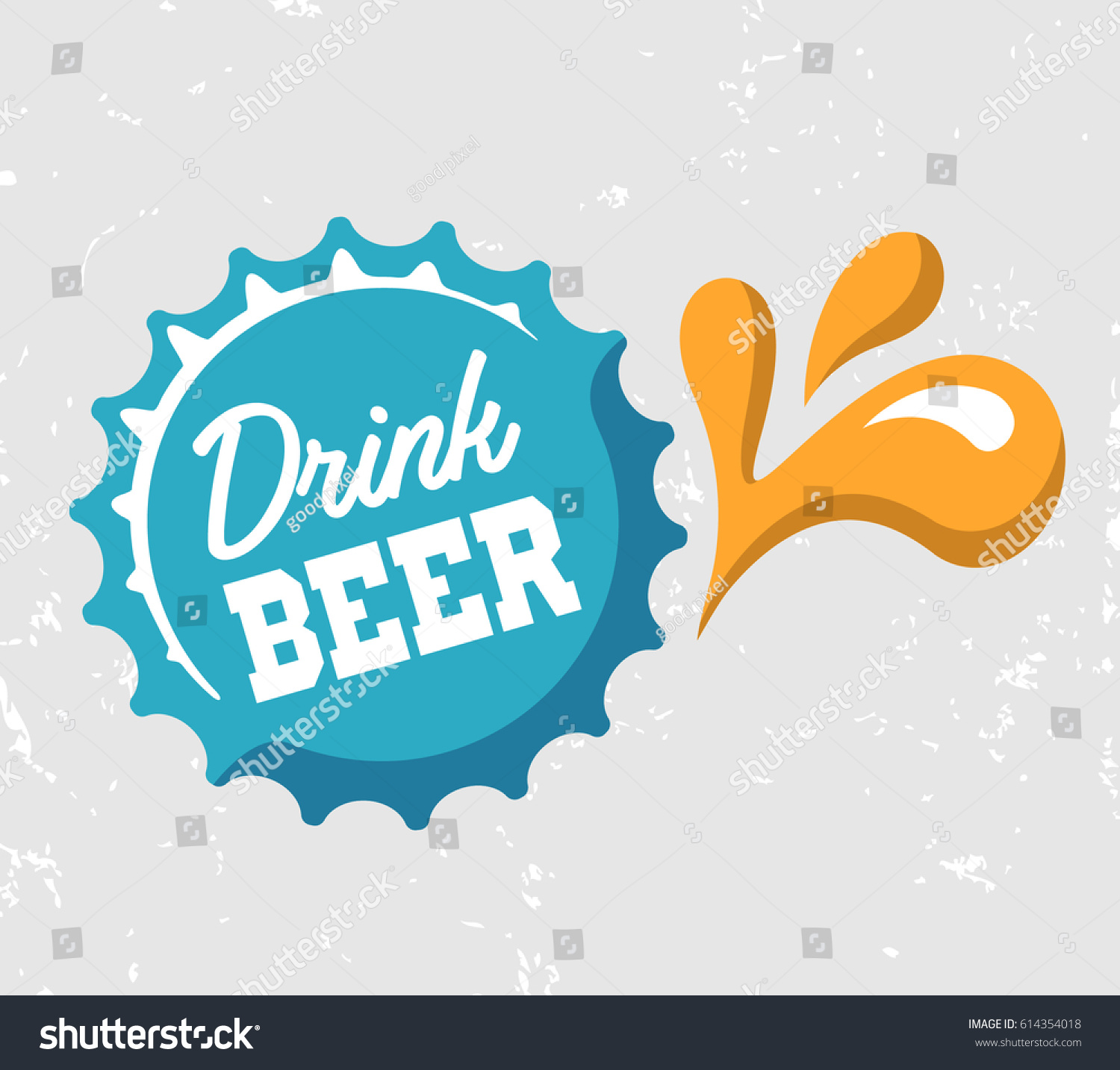 Drink Beer Words On Beer Bottle Stock Vector 614354018 Shutterstock