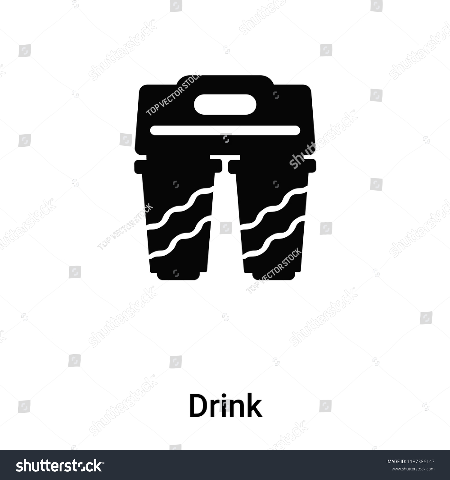 SVG of Drink icon vector isolated on white background, logo concept of Drink sign on transparent background, filled black symbol svg