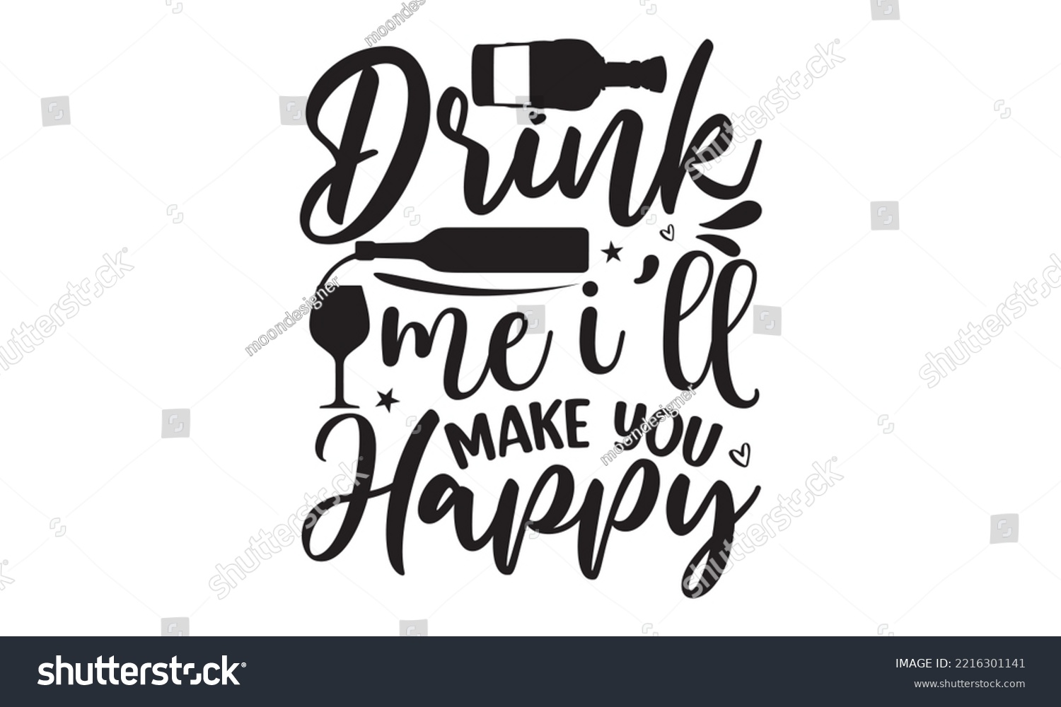 SVG of Drink me I’ll make you happy - Alcohol SVG T Shirt design, Girl Beer Design, Prost, Pretzels and Beer, Vector EPS Editable Files, Alcohol funny quotes, Oktoberfest Alcohol SVG design,  EPS 10 svg
