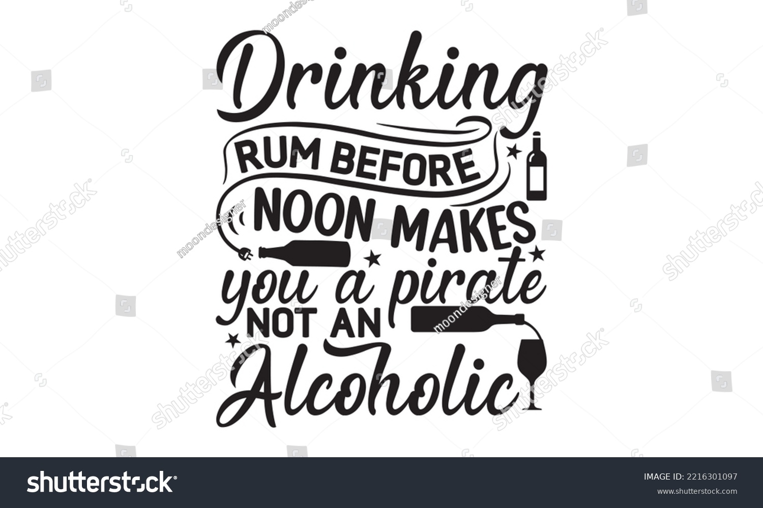 SVG of Drinking rum before noon makes you a pirate not an alcoholic - Alcohol SVG T Shirt design, Girl Beer Design, Prost, Pretzels and Beer, Vector EPS Editable Files, Alcohol funny quotes, Oktoberfest Alco svg