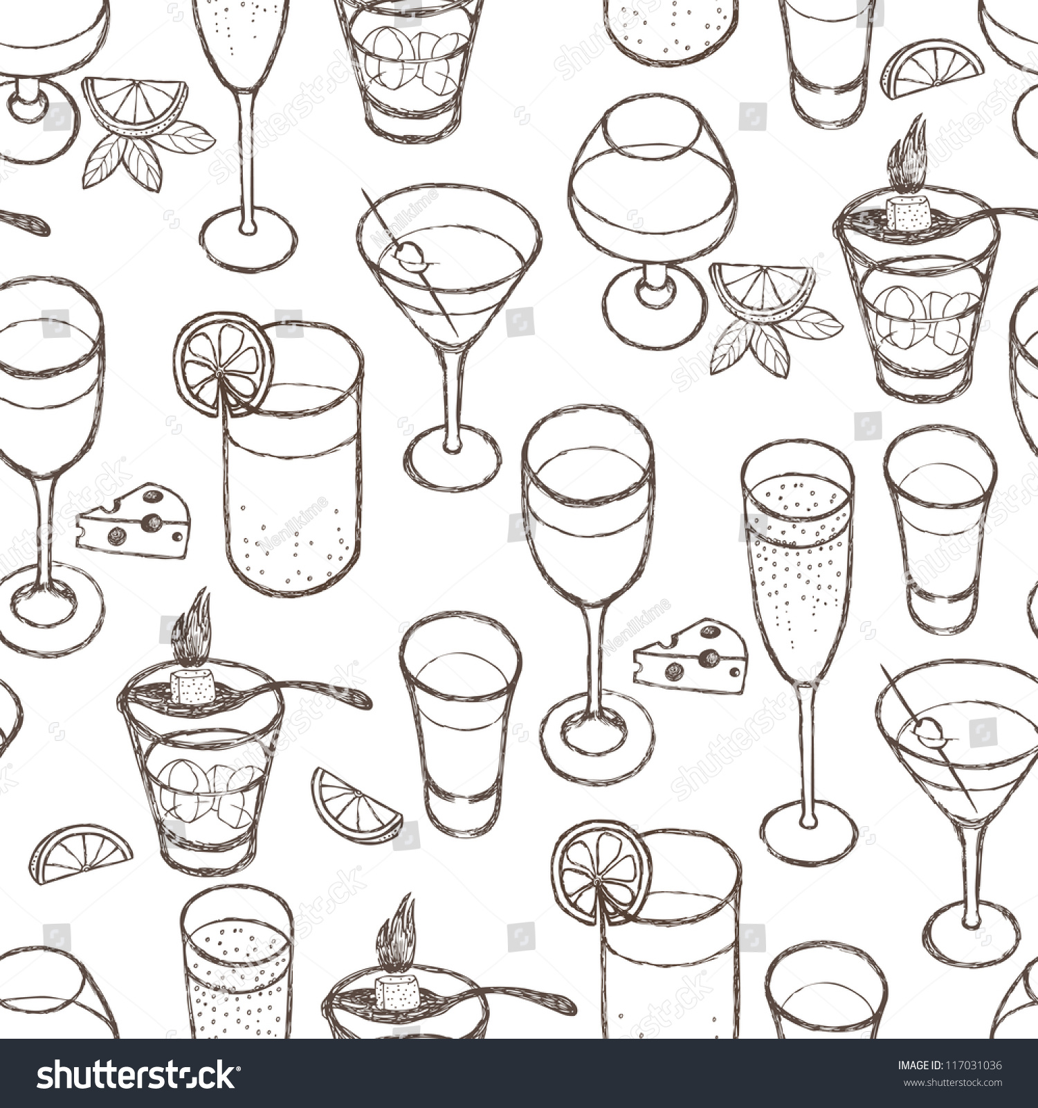 Drinks Pattern Stock Vector 117031036 : Shutterstock