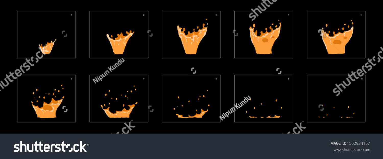Dripping Dust Splash Effect Animation Dust: vector de stock (libre de ...