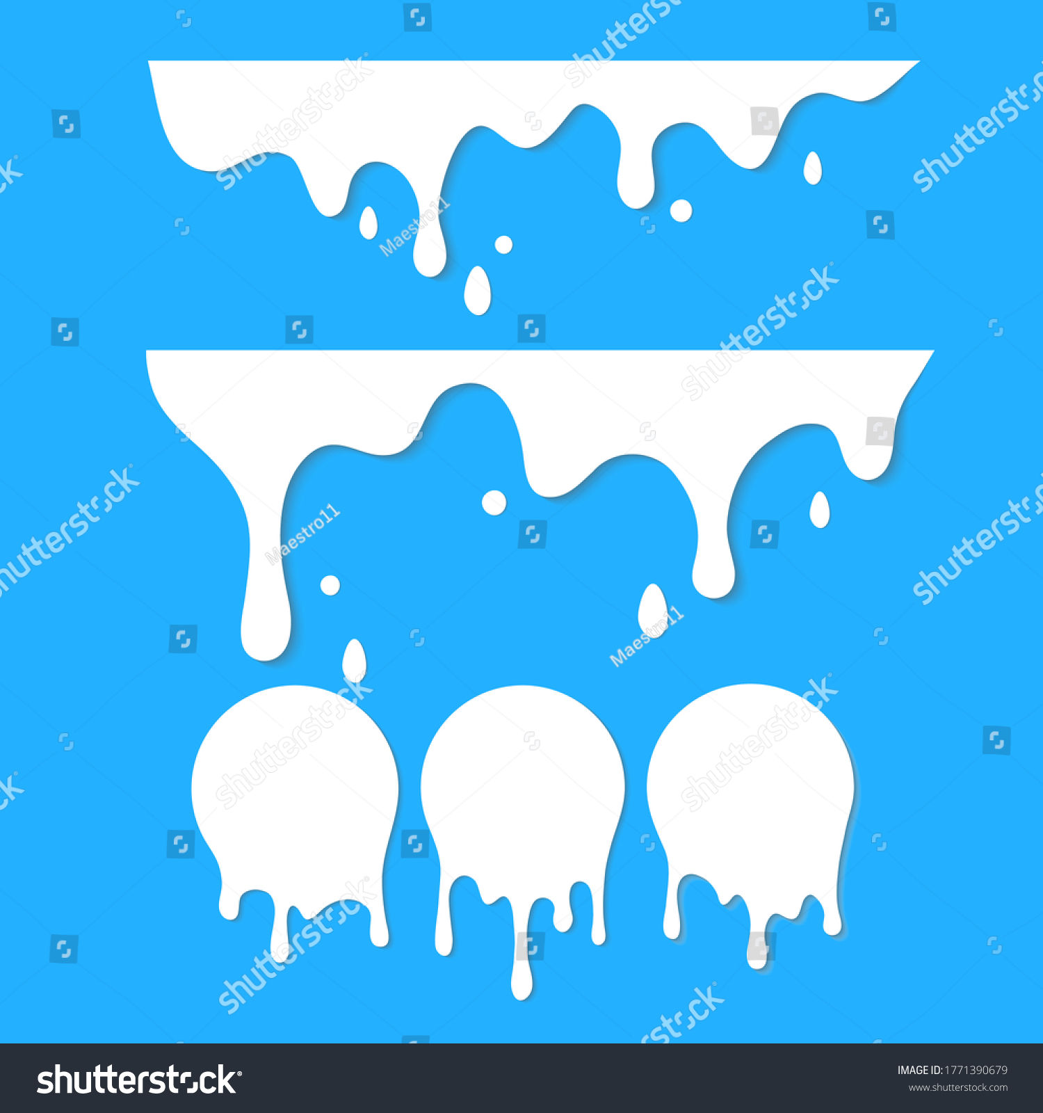 Dripping Milk Flows Down Vector Illustration Stock Vector (Royalty Free ...