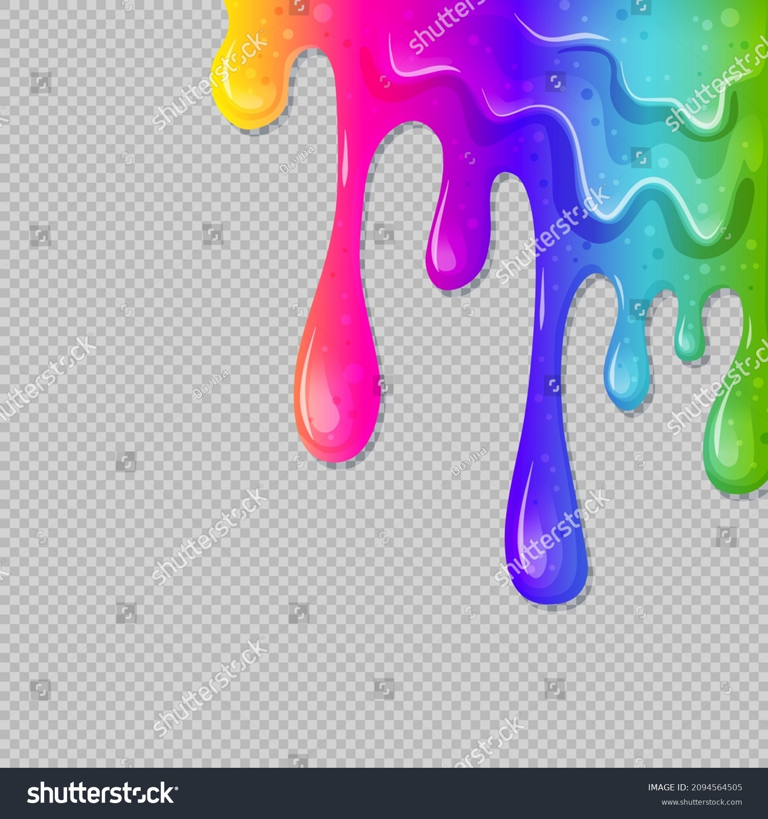 Dripping Rainbow Slime On Transparent Background Stock Vector (Royalty ...