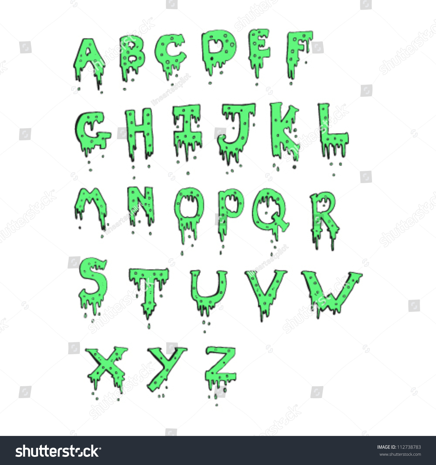 Dripping Slime Capital Alphabet Stock Vector (Royalty Free) 112738783