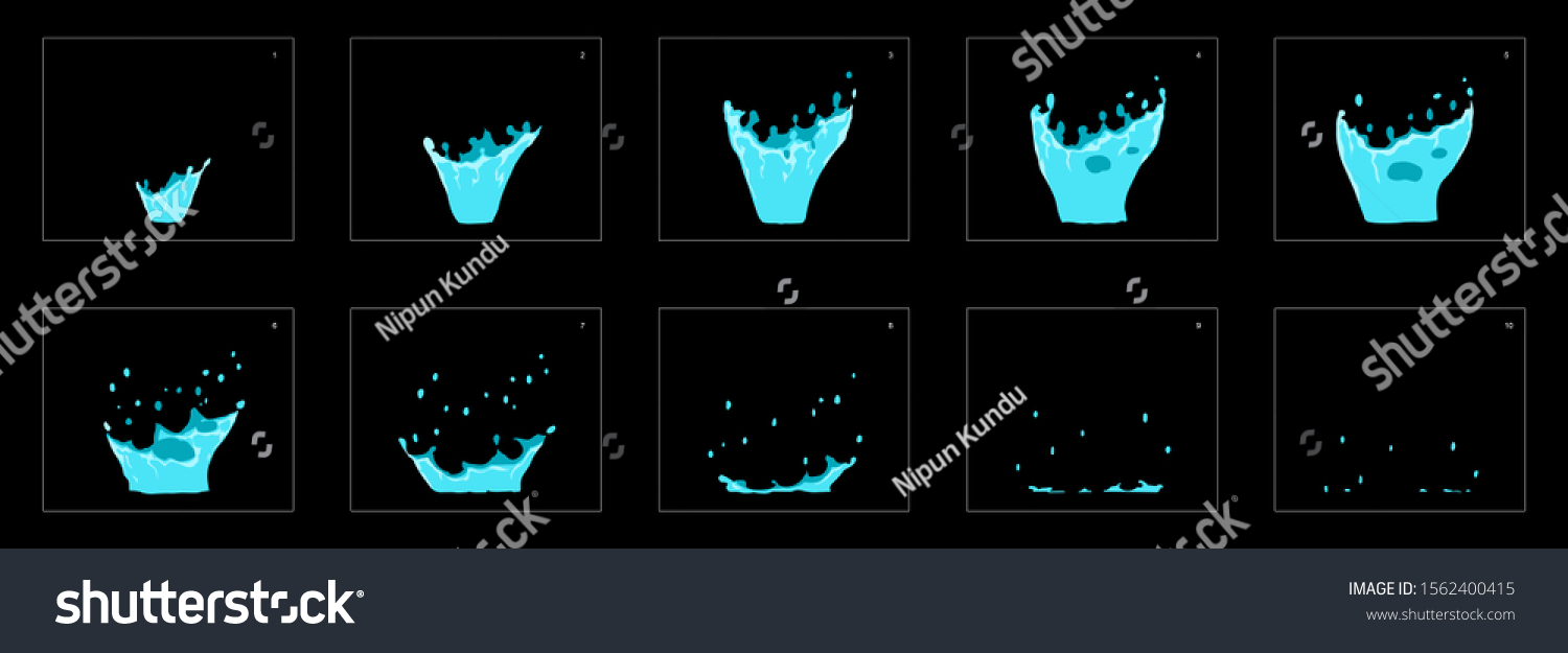 Dripping Water Splash Effect Animation Water Stock Vector (Royalty Free ...