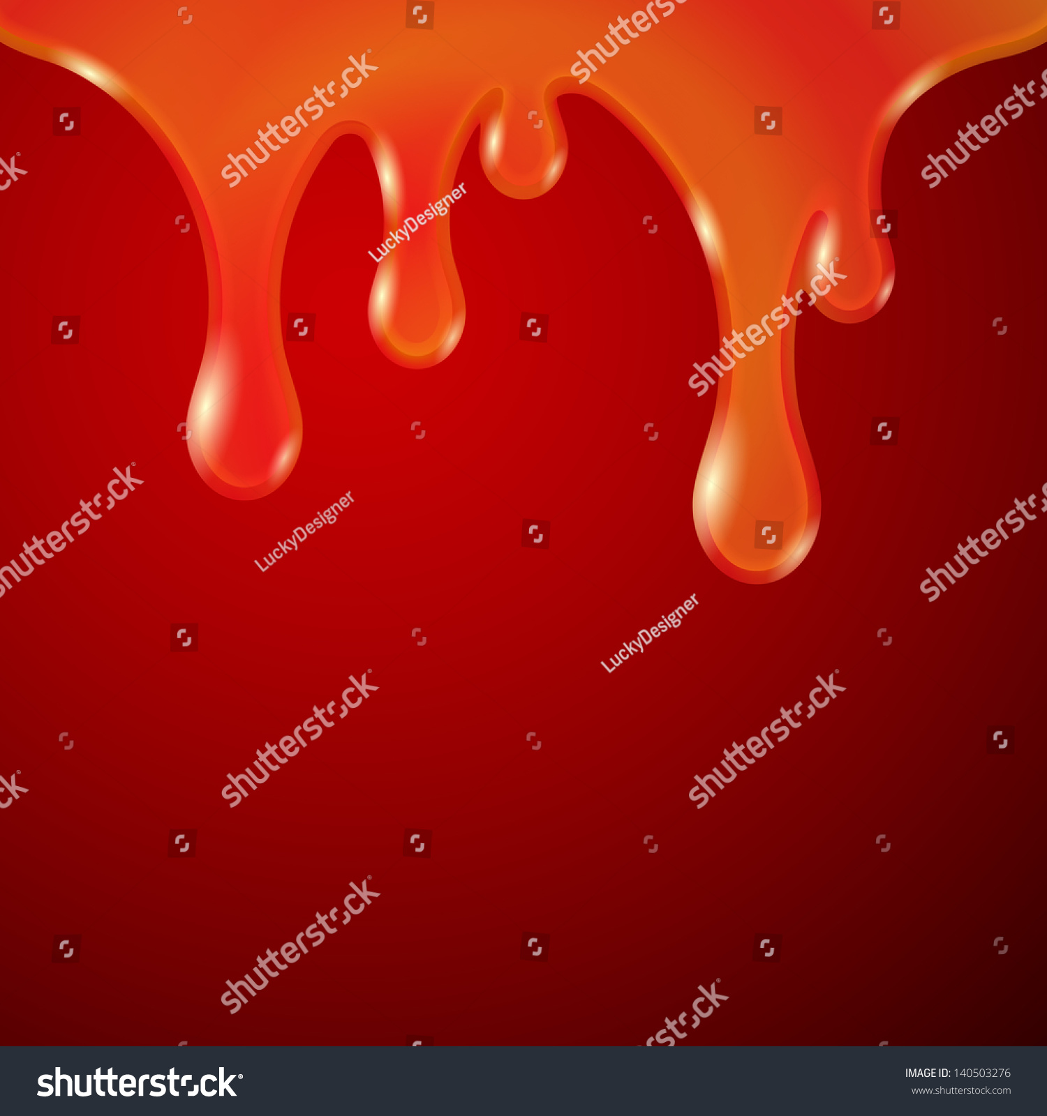 Drips Abstract Background Orange Red Vector Stock Vector (Royalty Free