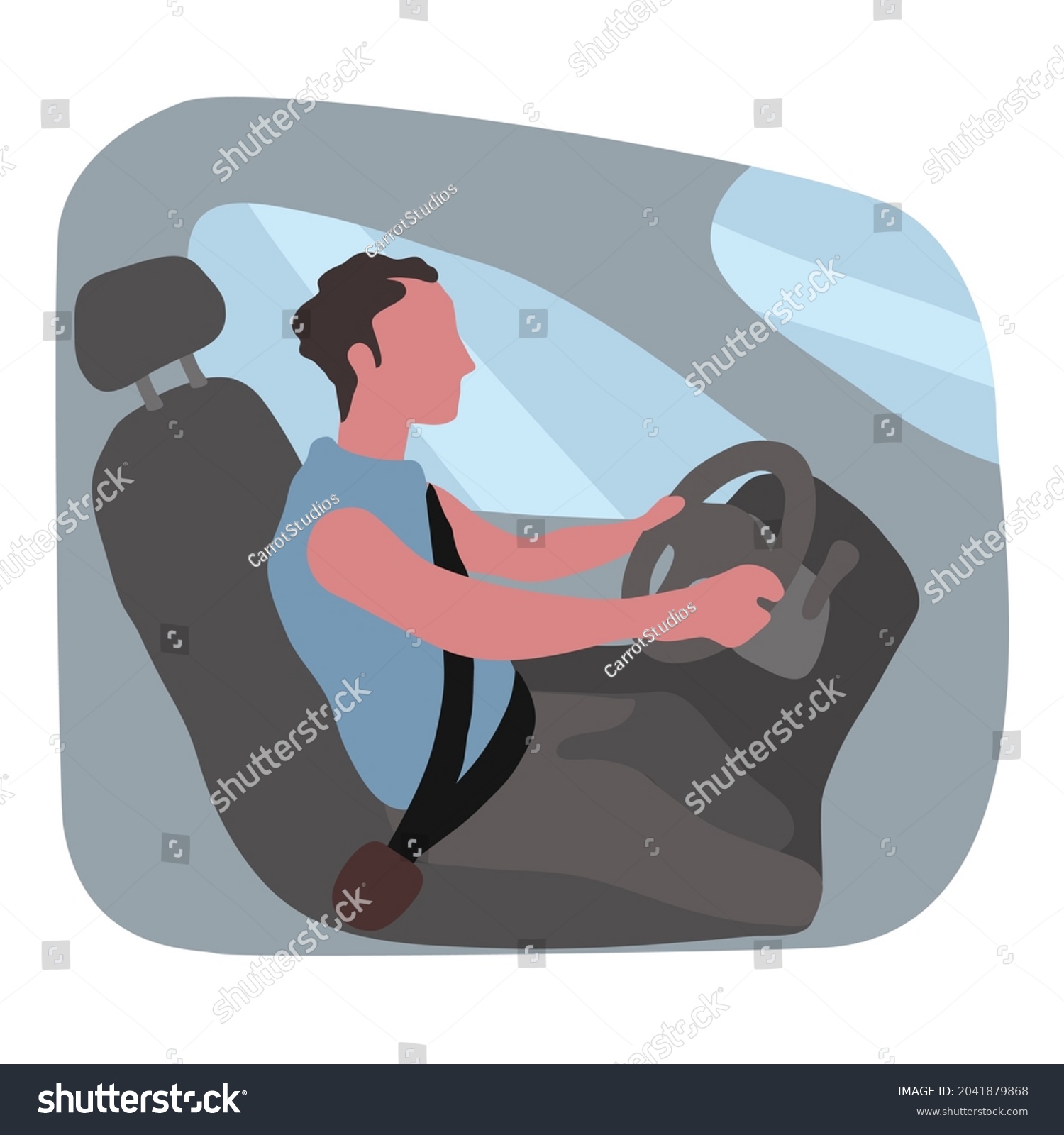 Driving Man Vector Isolated Illustration Stock Vector (Royalty Free ...