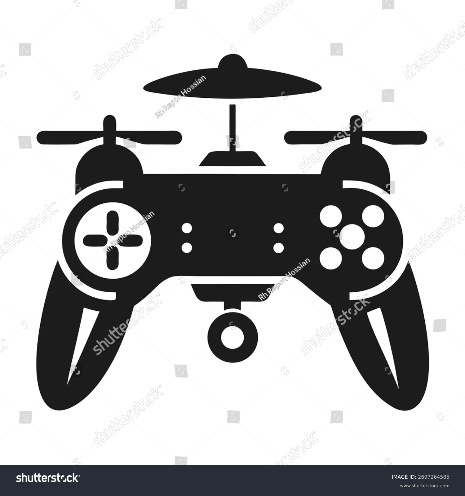 black drone controller design clip art preview