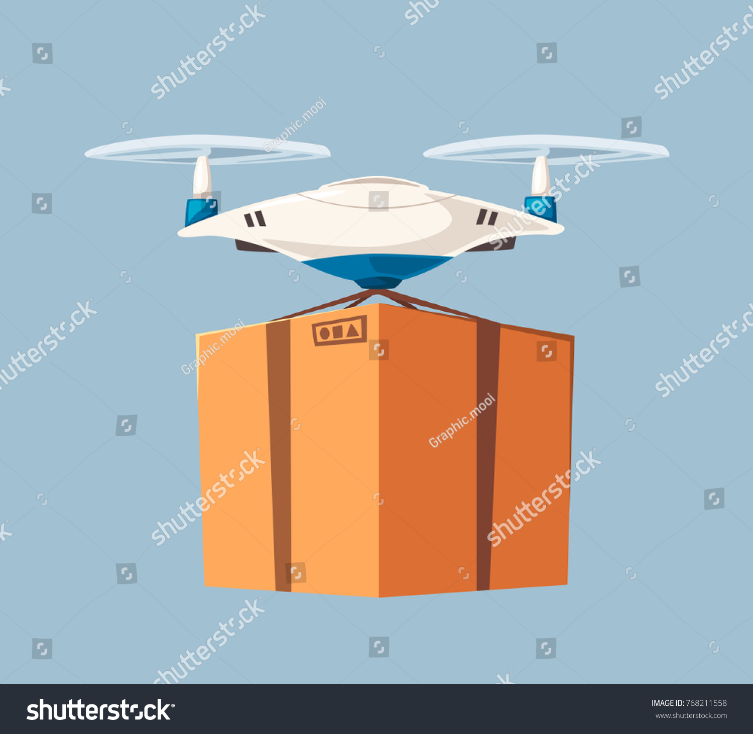 Drone Air Delivery Modern Technologies Cartoon Stock Vector (Royalty ...