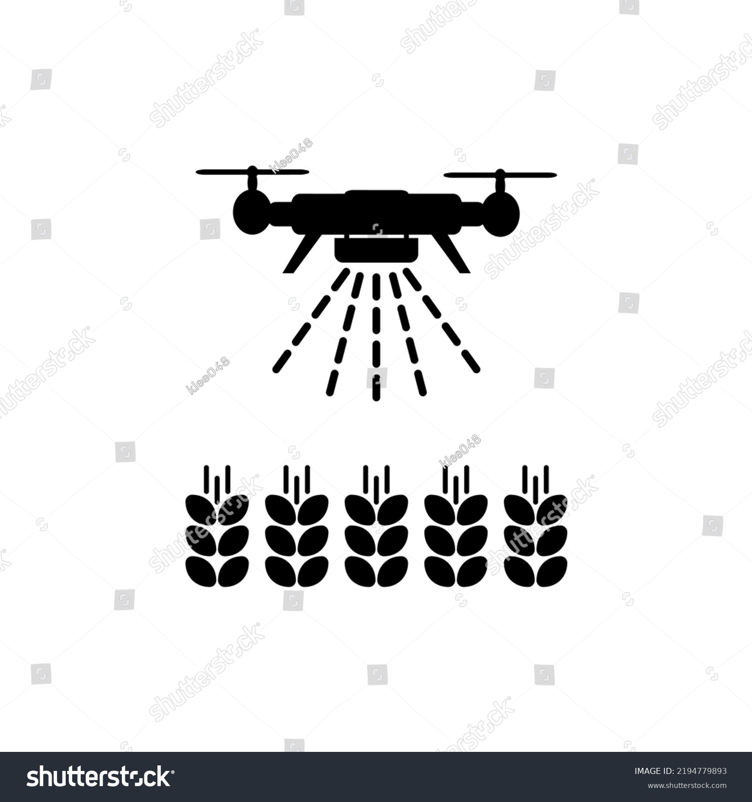 black drone spraying crops clip art preview