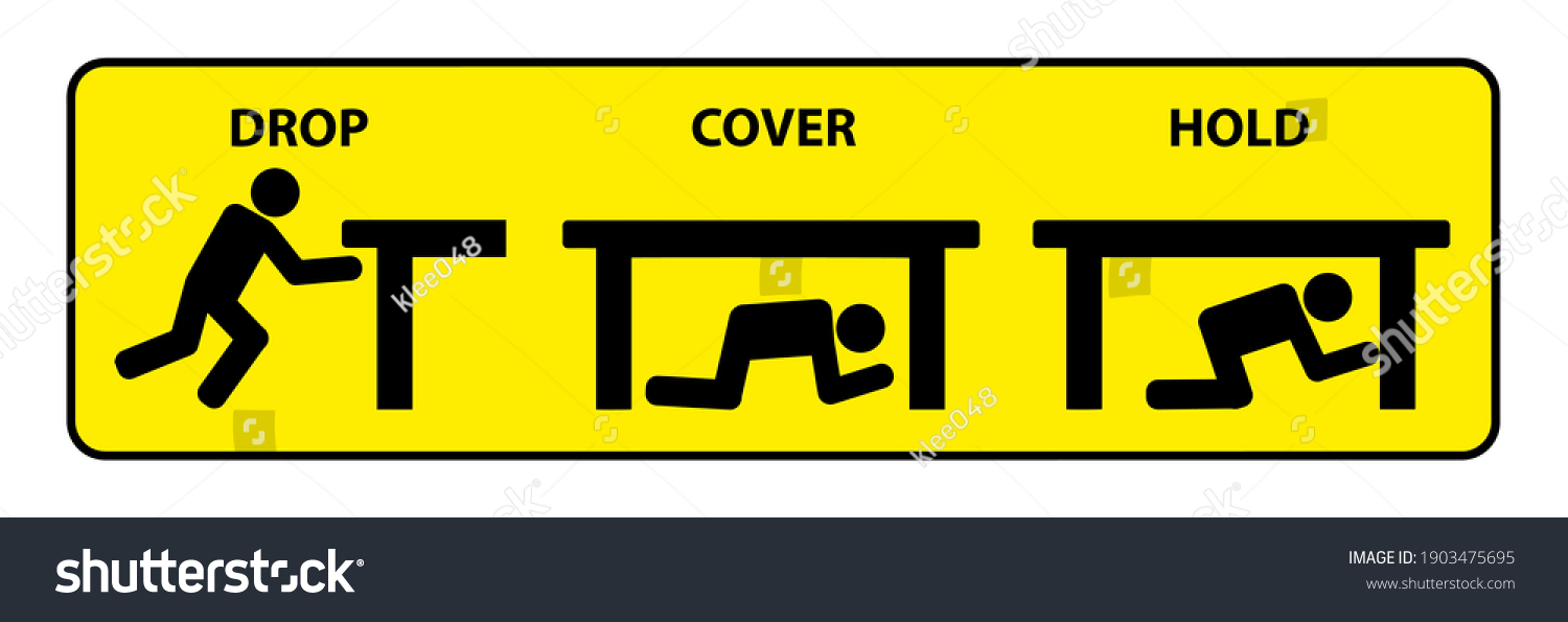 Drop Cover Hold Sign Earthquake Vector Stock Vector Royalty Free Drop Cover Hold Sign Earthquake Vector Stock Vector Royalty Free