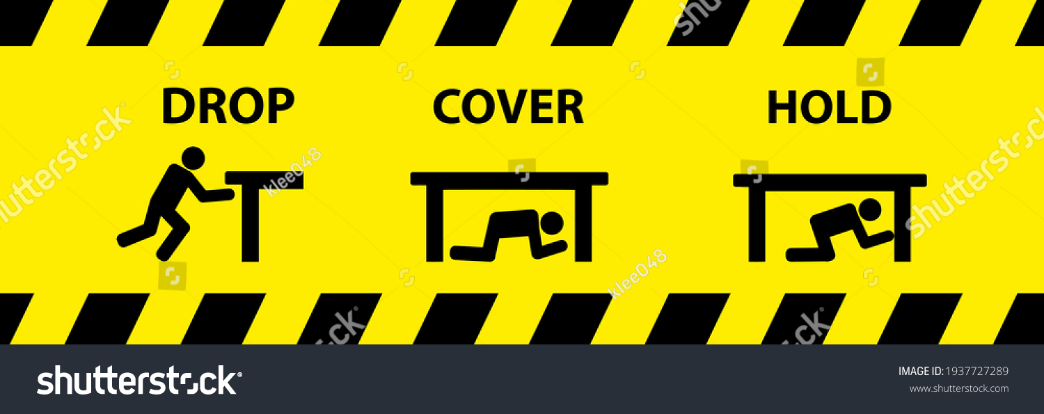 Drop Cover Hold Sign Earthquake Vector Stock Vector Royalty Free Drop Cover Hold Sign Earthquake Vector Stock Vector Royalty Free