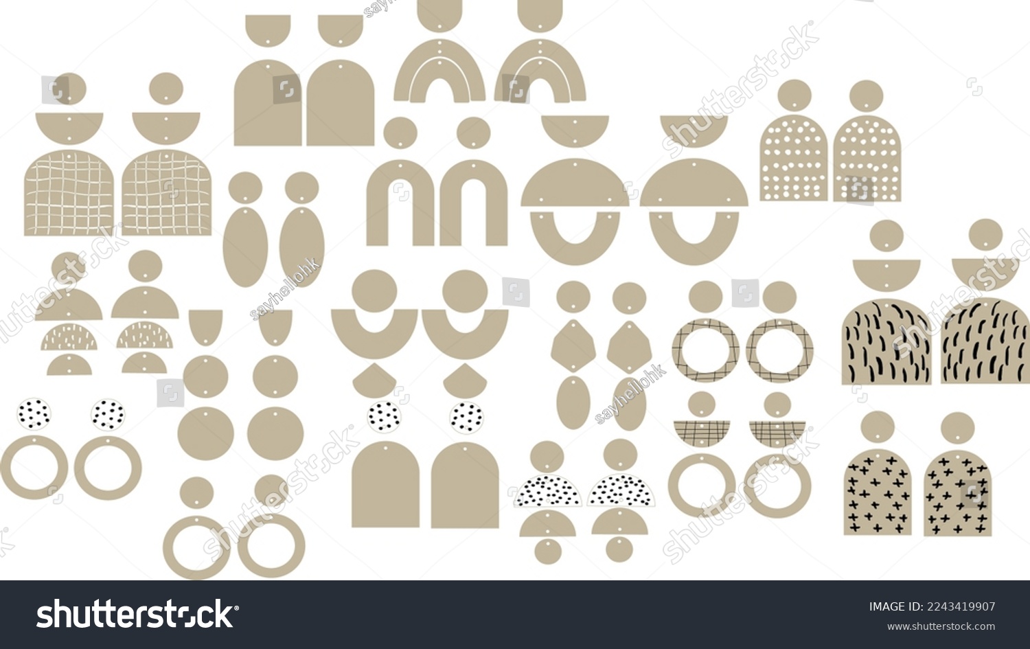 SVG of Drop Earring Design Template Laser Ready svg