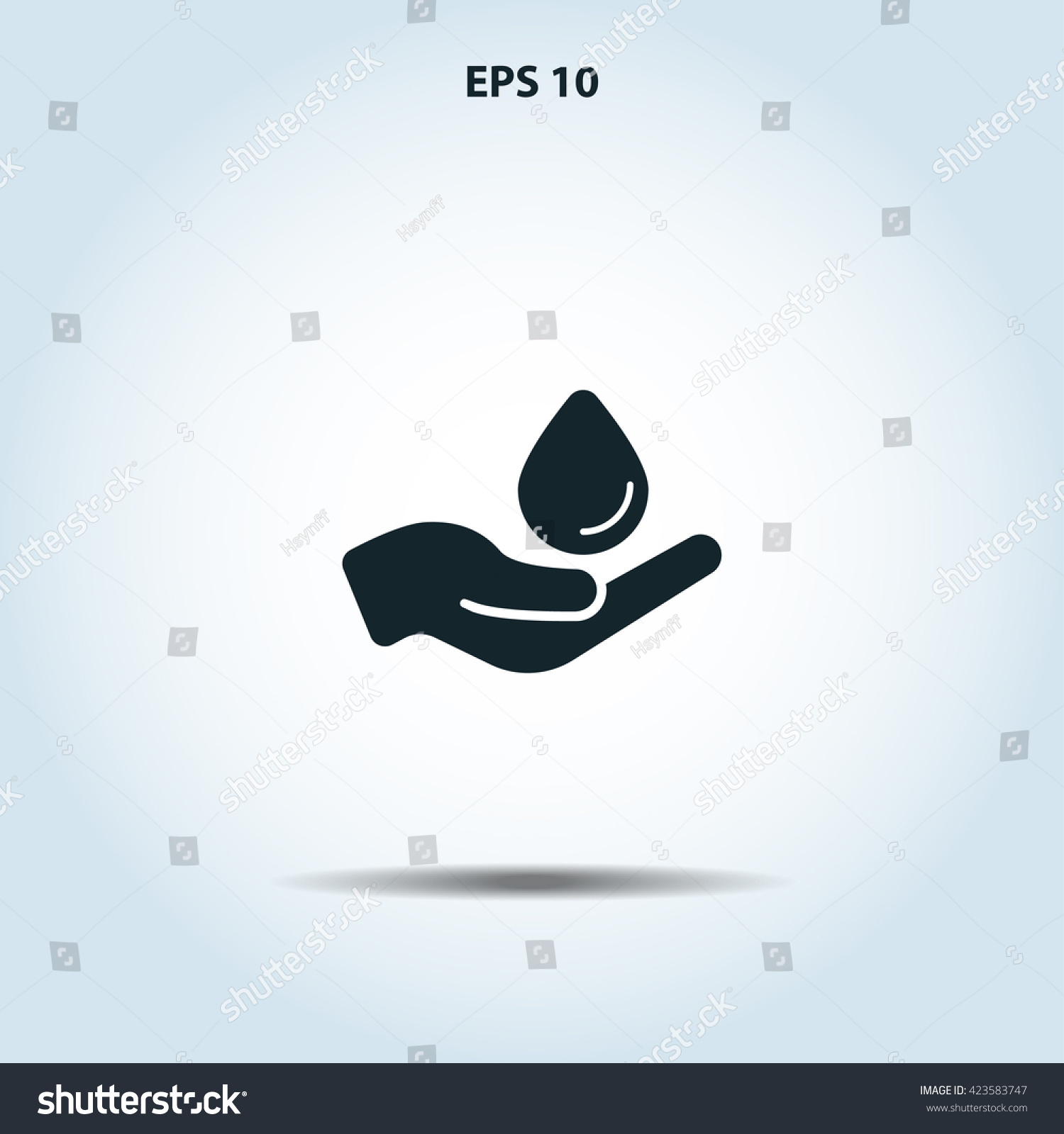 Drop In Hand Icon Stock Vector Illustration 423583747 : Shutterstock