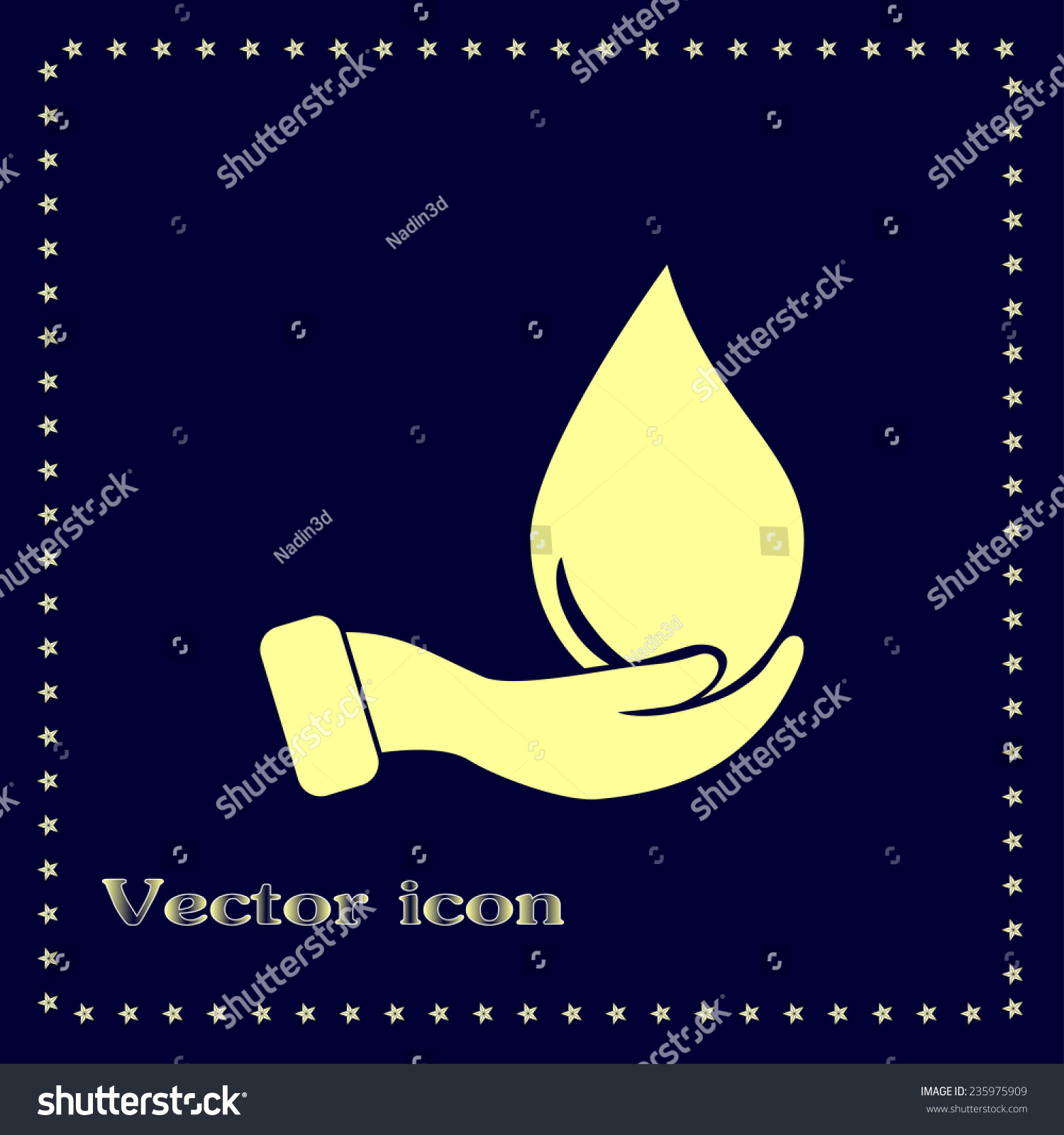 Drop Hand Vector Icon Stock Vector (Royalty Free) 235975909 | Shutterstock