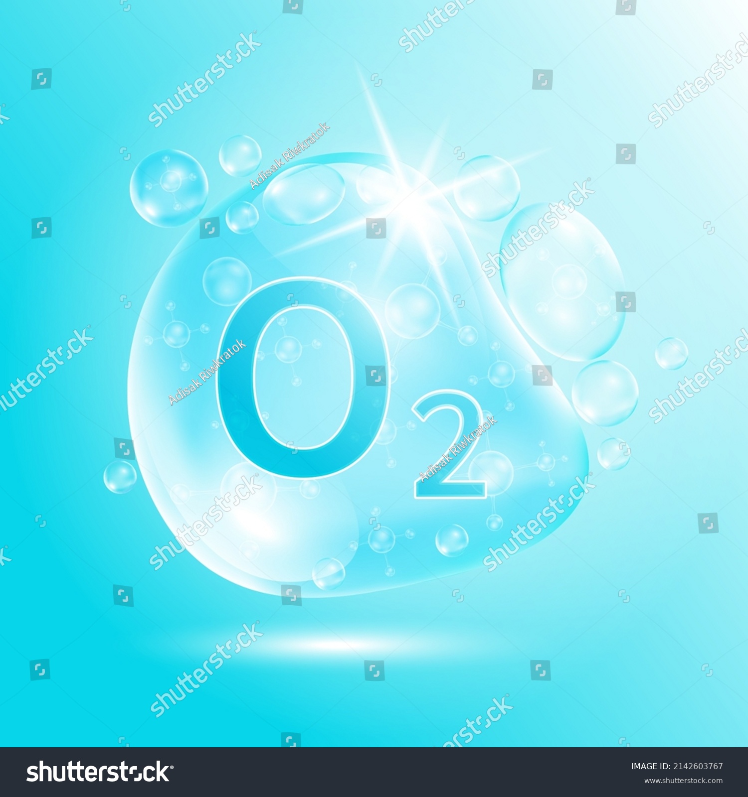 Drop Water Oxygen O2 Molecule Bubbles Stock Vector (royalty Free 