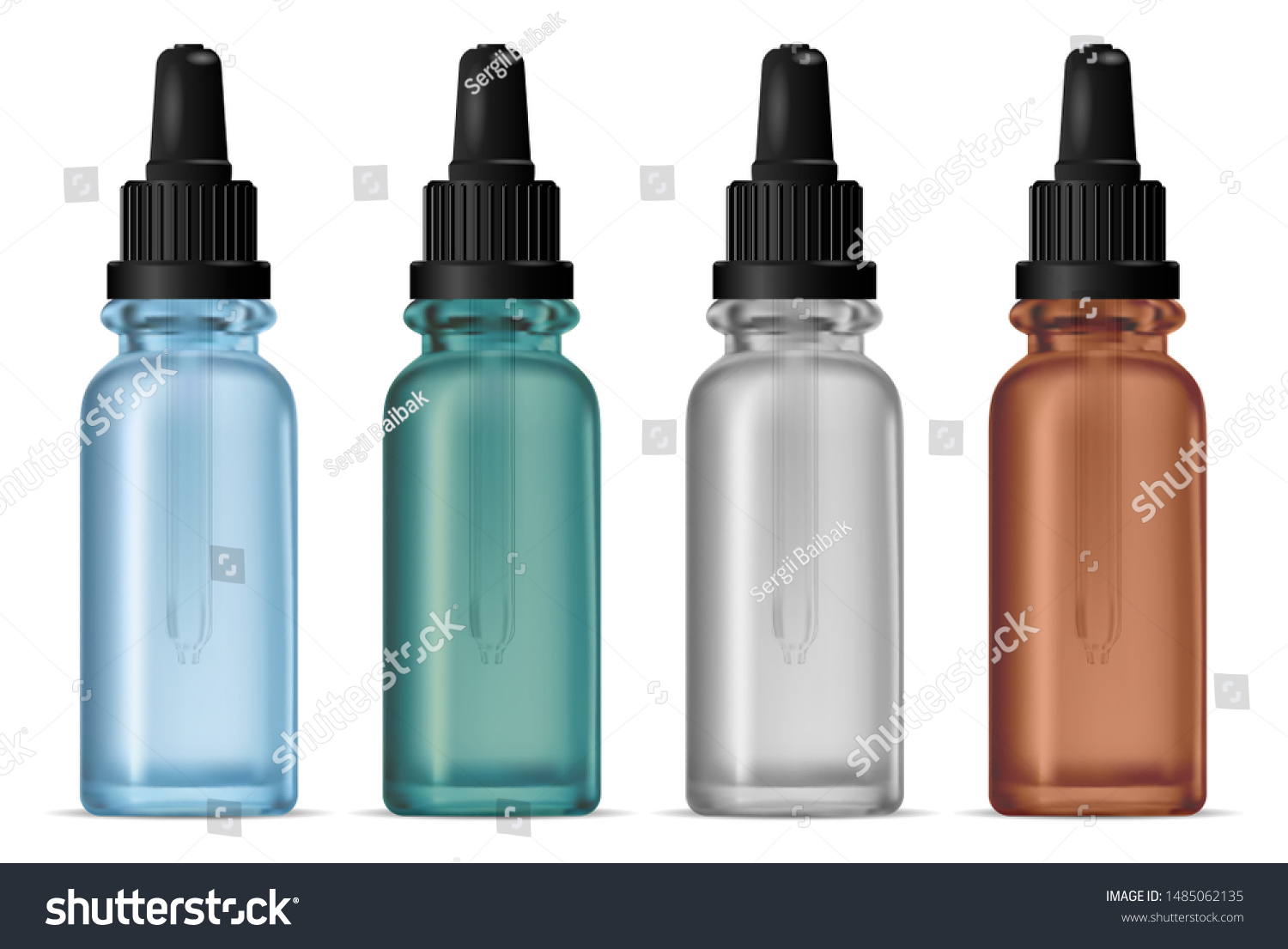 Download Dropper Bottle Clear Serum Cosmetic Flask Stock Vector Royalty Free 1485062135