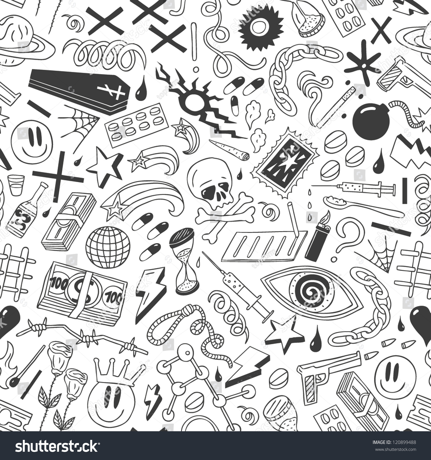 Drugs - Seamless Background Stock Vector Illustration 120899488 ...