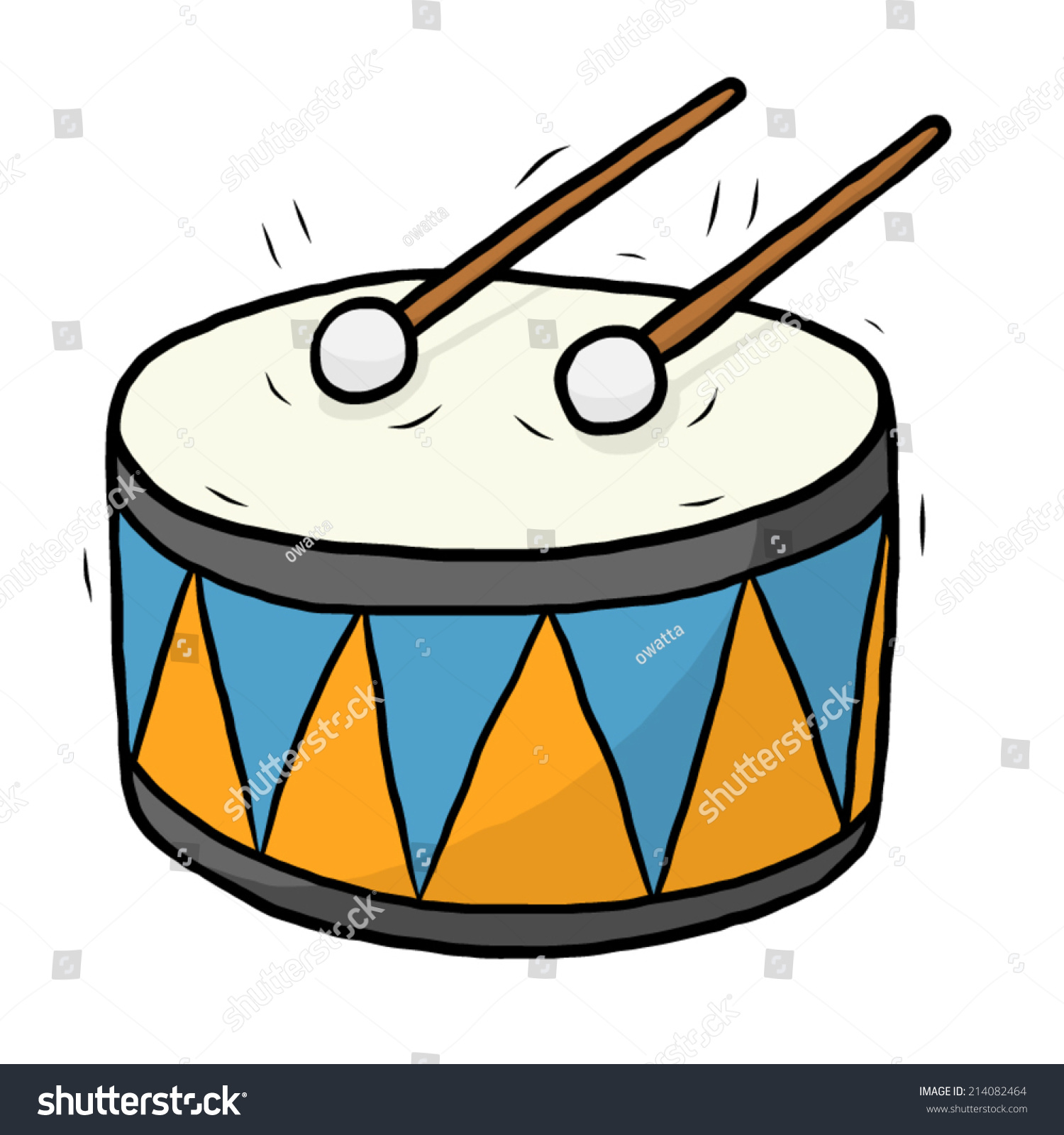 Drum Cartoon Vector Illustration Hand Drawn Stock Vector 214082464 ...