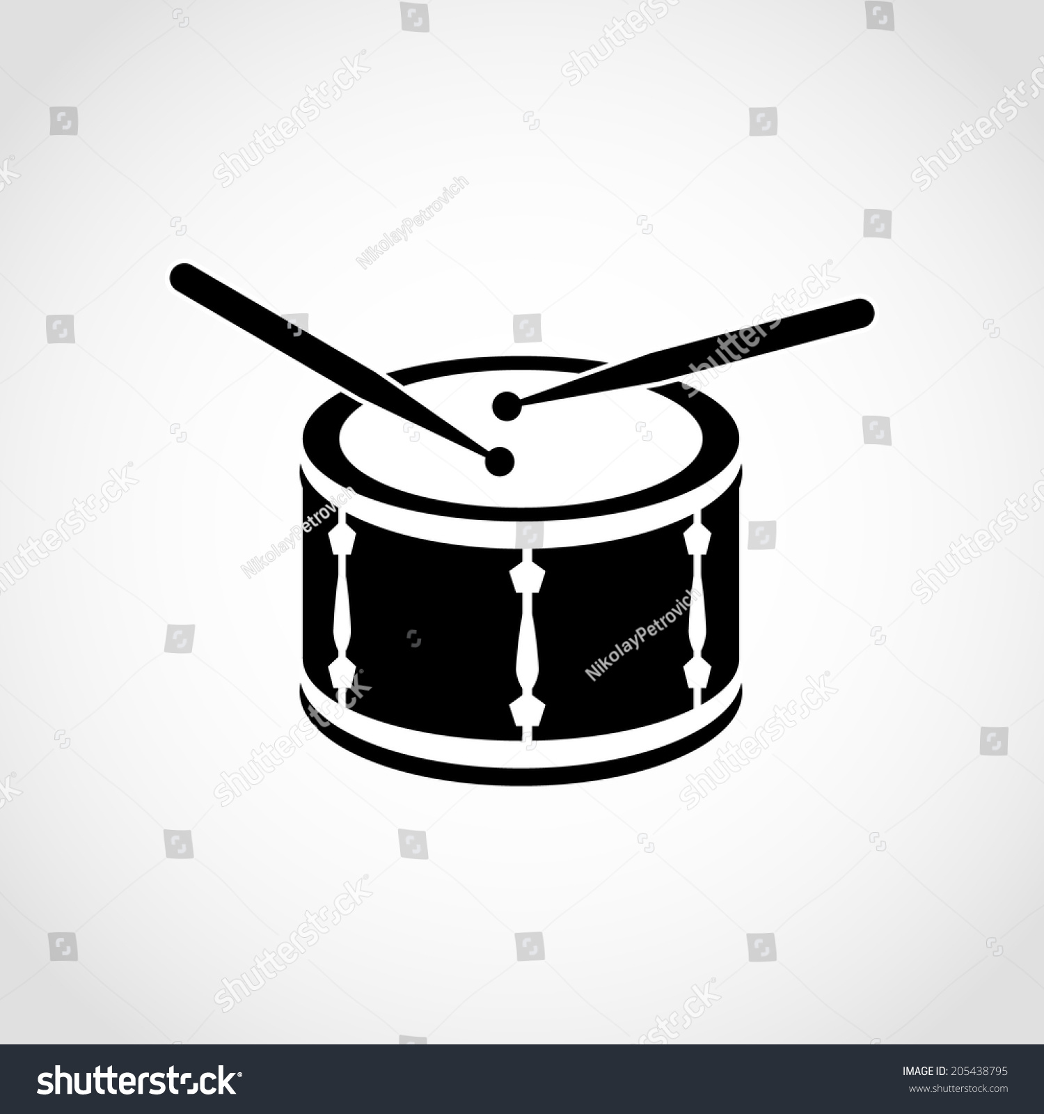 Drum Icon Isolated On White Background Stock Vector (Royalty Free ...