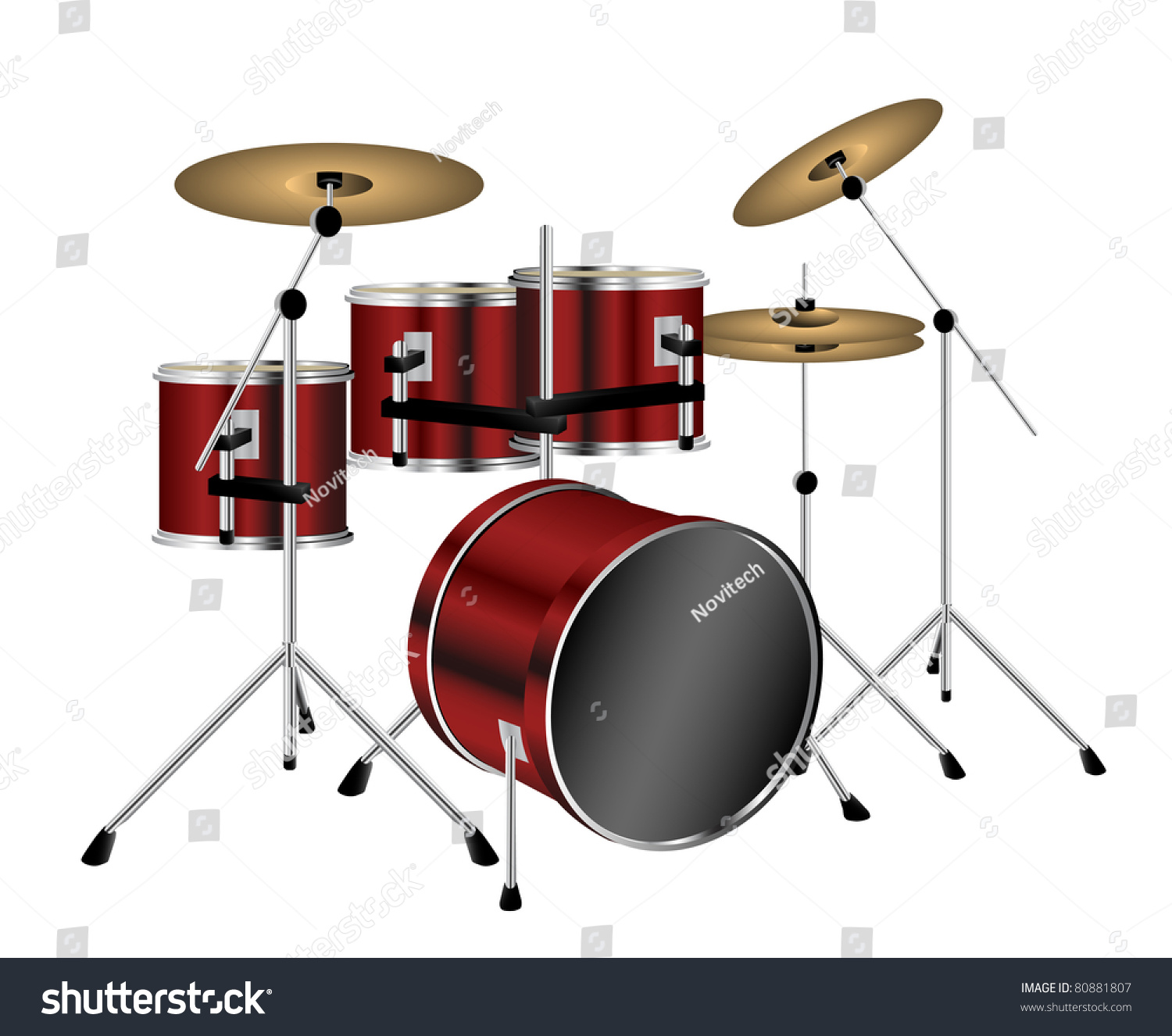 Drum Kit Set Eps 10 Stock Vector (Royalty Free) 80881807 - Shutterstock