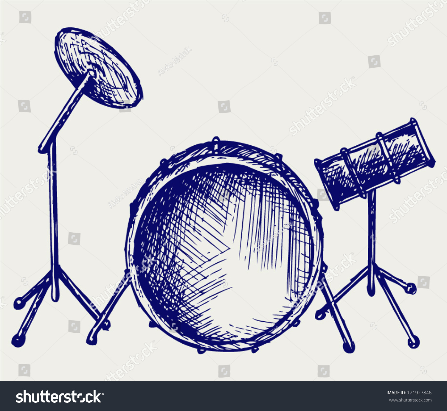 Drum Set Doodle Style Stock Vector (Royalty Free) 121927846