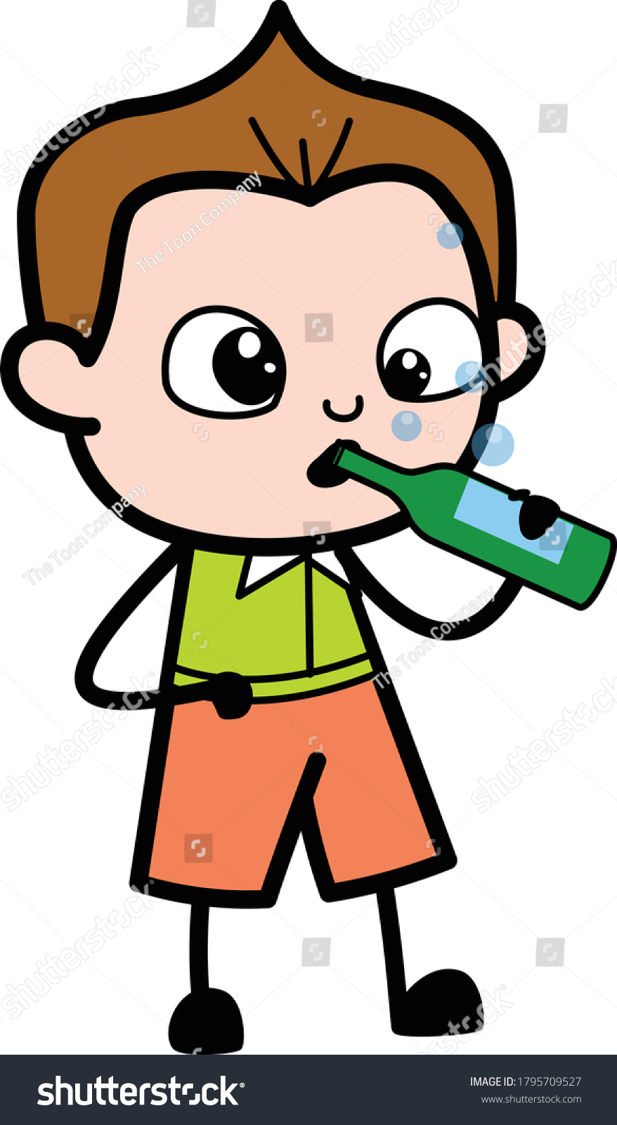 Drunk Cartoon Schoolboy Vector Character Design Stock Vector (Royalty ...