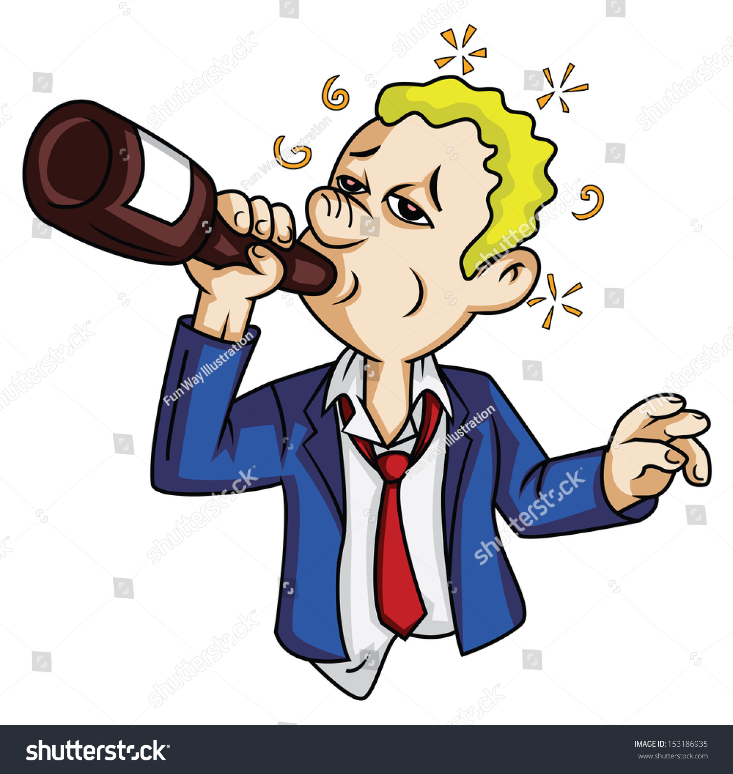 Drunk Man Stock Vector Illustration 153186935 : Shutterstock