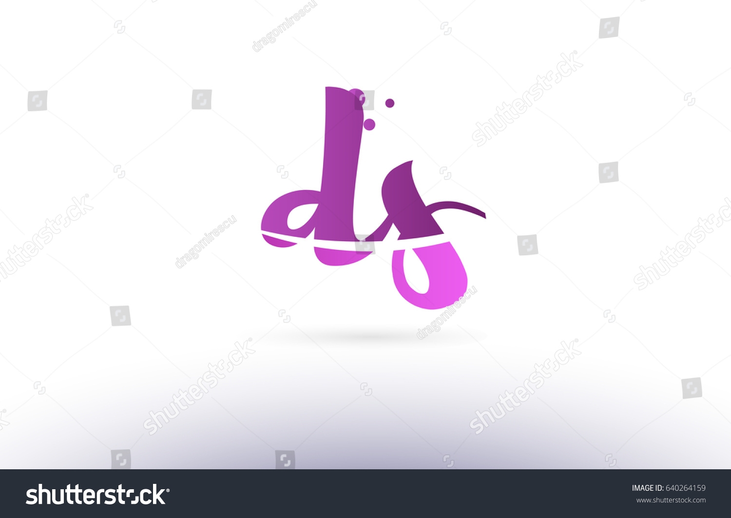 Ds D S Calligraphy Alphabet Letter Stock Vector (Royalty Free) 640264159