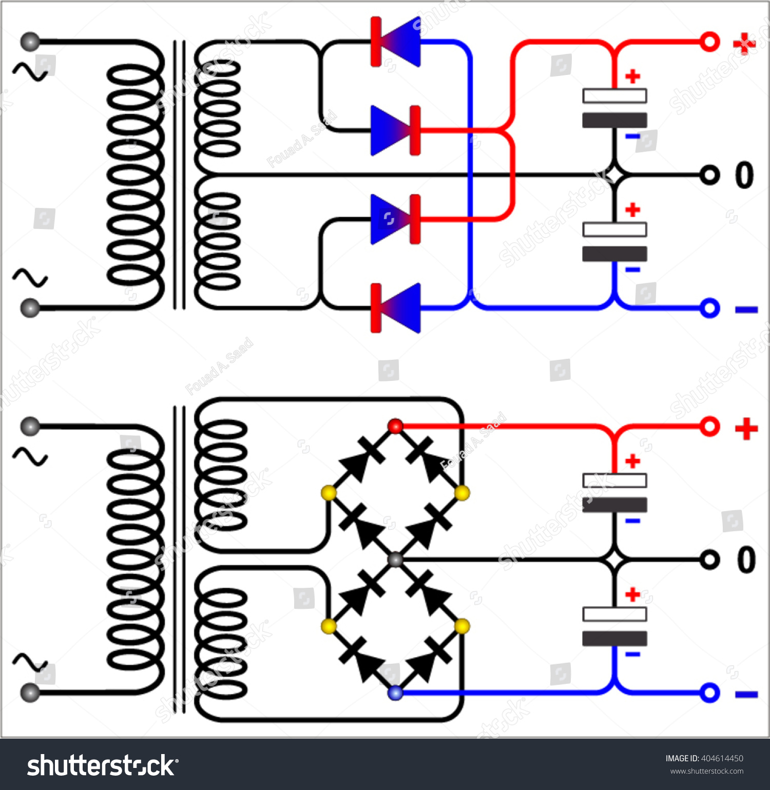 Dual Dc Power Supply Circuit Diagram Stock Vector ...