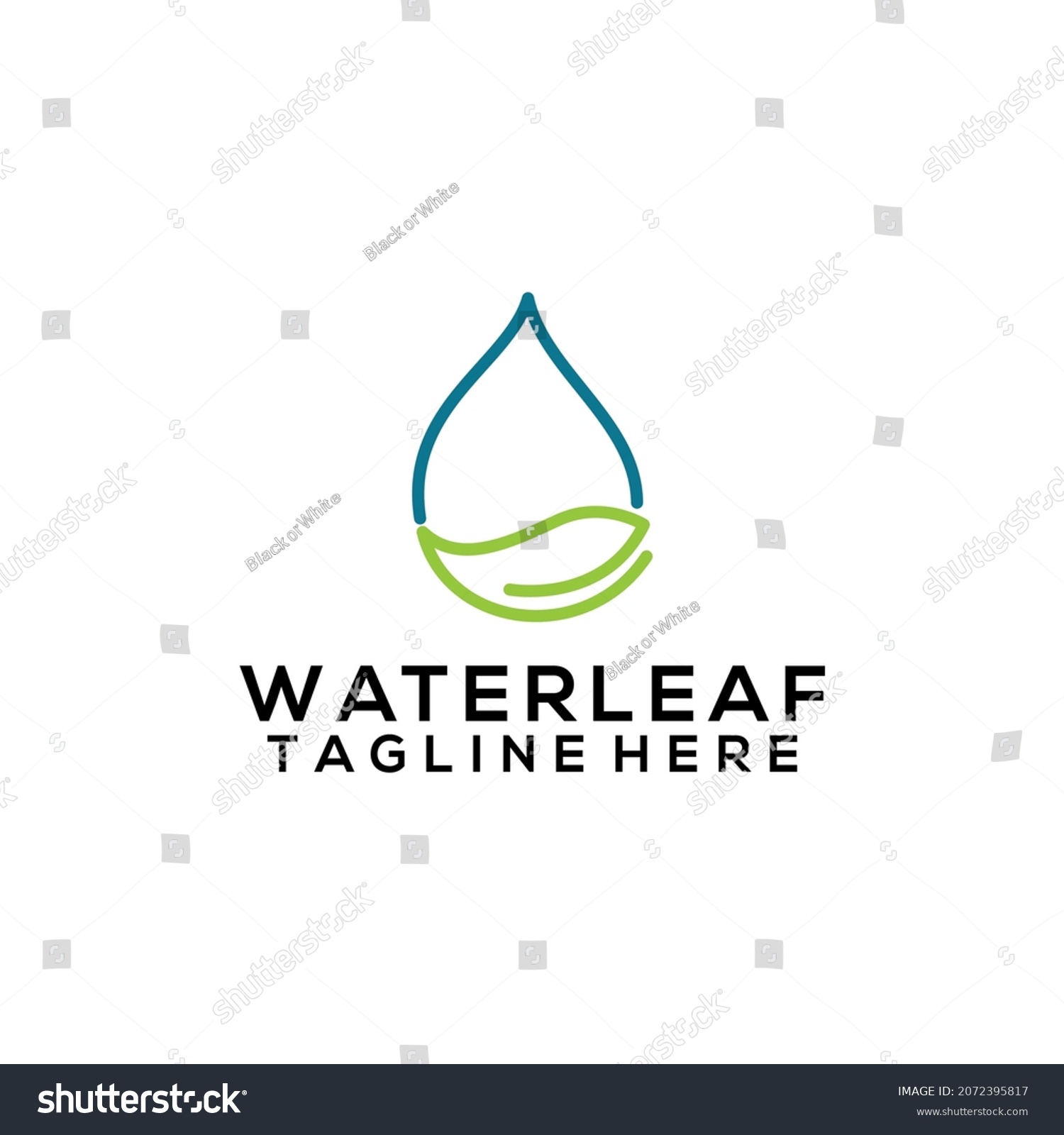 Dual Meaning Logo Concept Water Leaf Stock Vector (Royalty Free ...