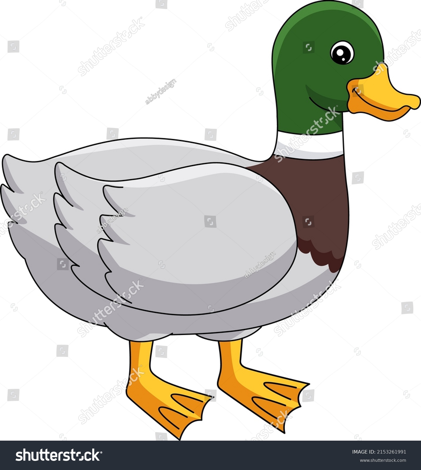 Duck Cartoon Colored Clipart Illustration Stock Vector (Royalty Free ...