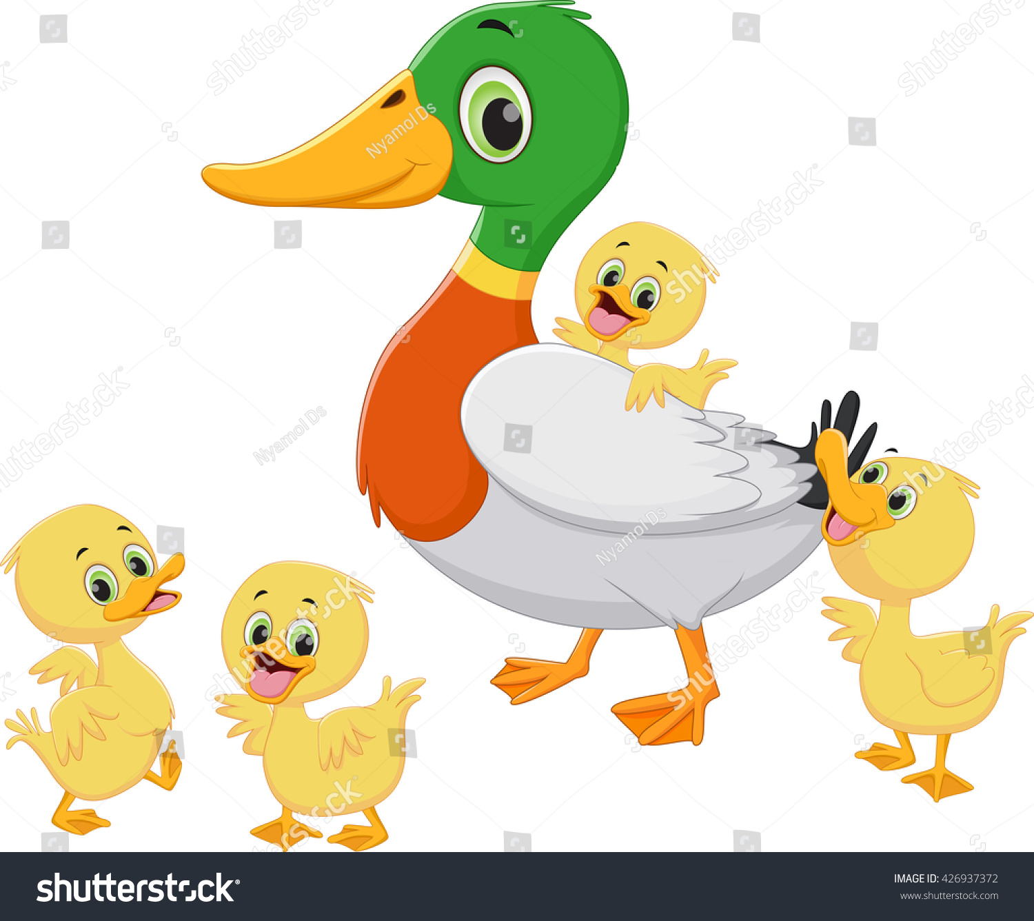 Duck Family Cartoon Stock Vector 426937372 : Shutterstock