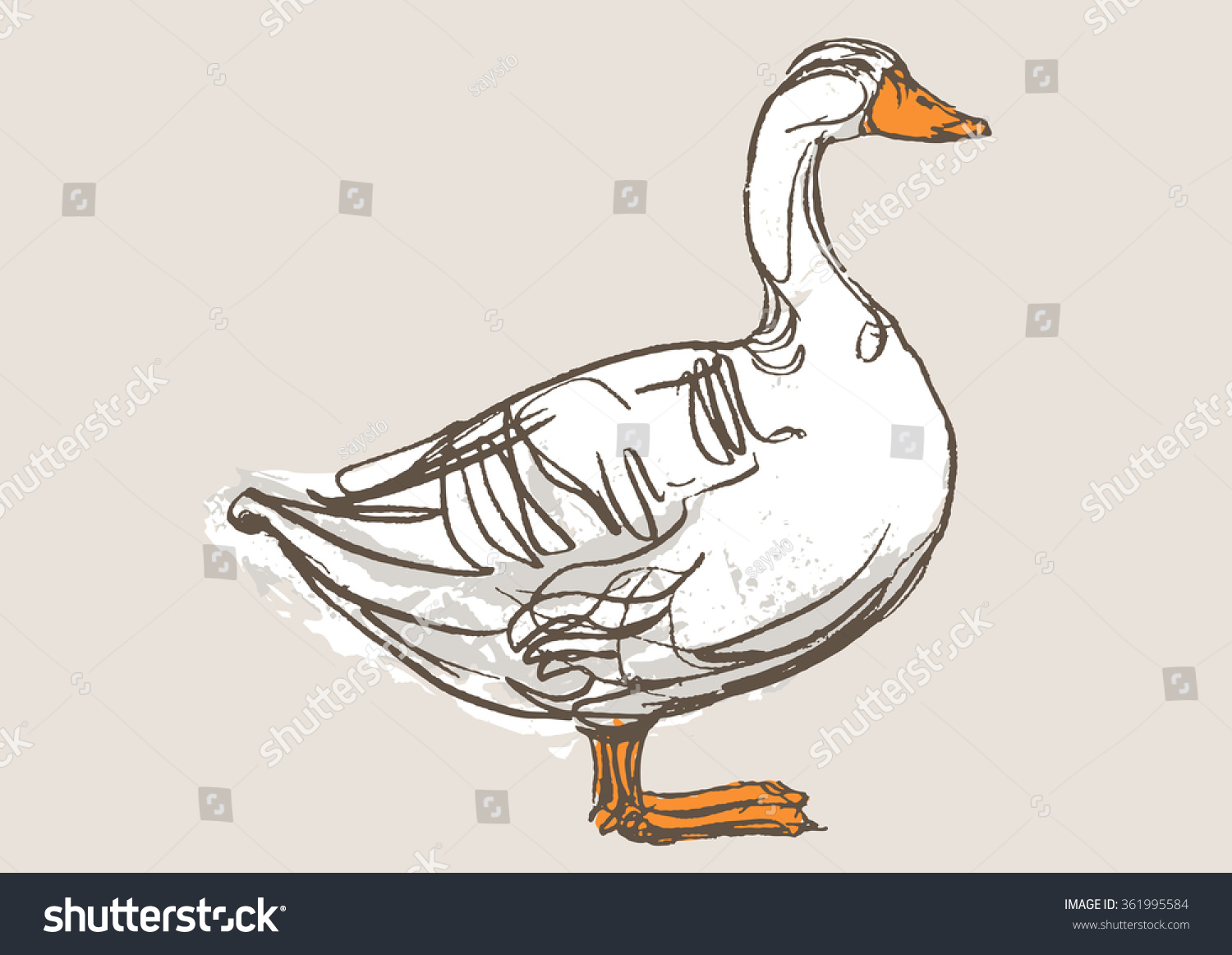 Duck Hand Draw Sketch Vector Stock Vector (Royalty Free) 361995584