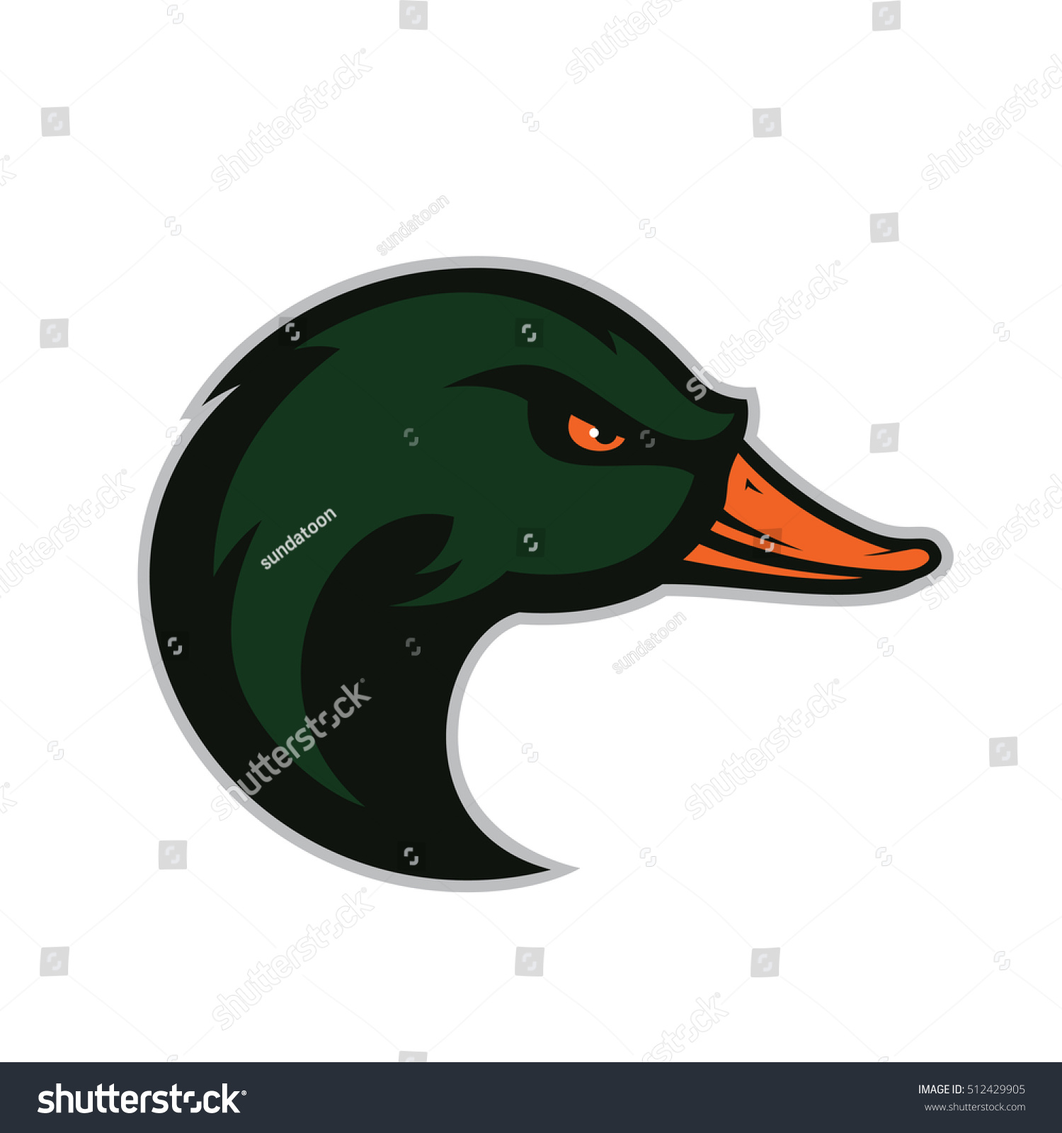 Duck Head Mascot Stock Vector Illustration 512429905 : Shutterstock