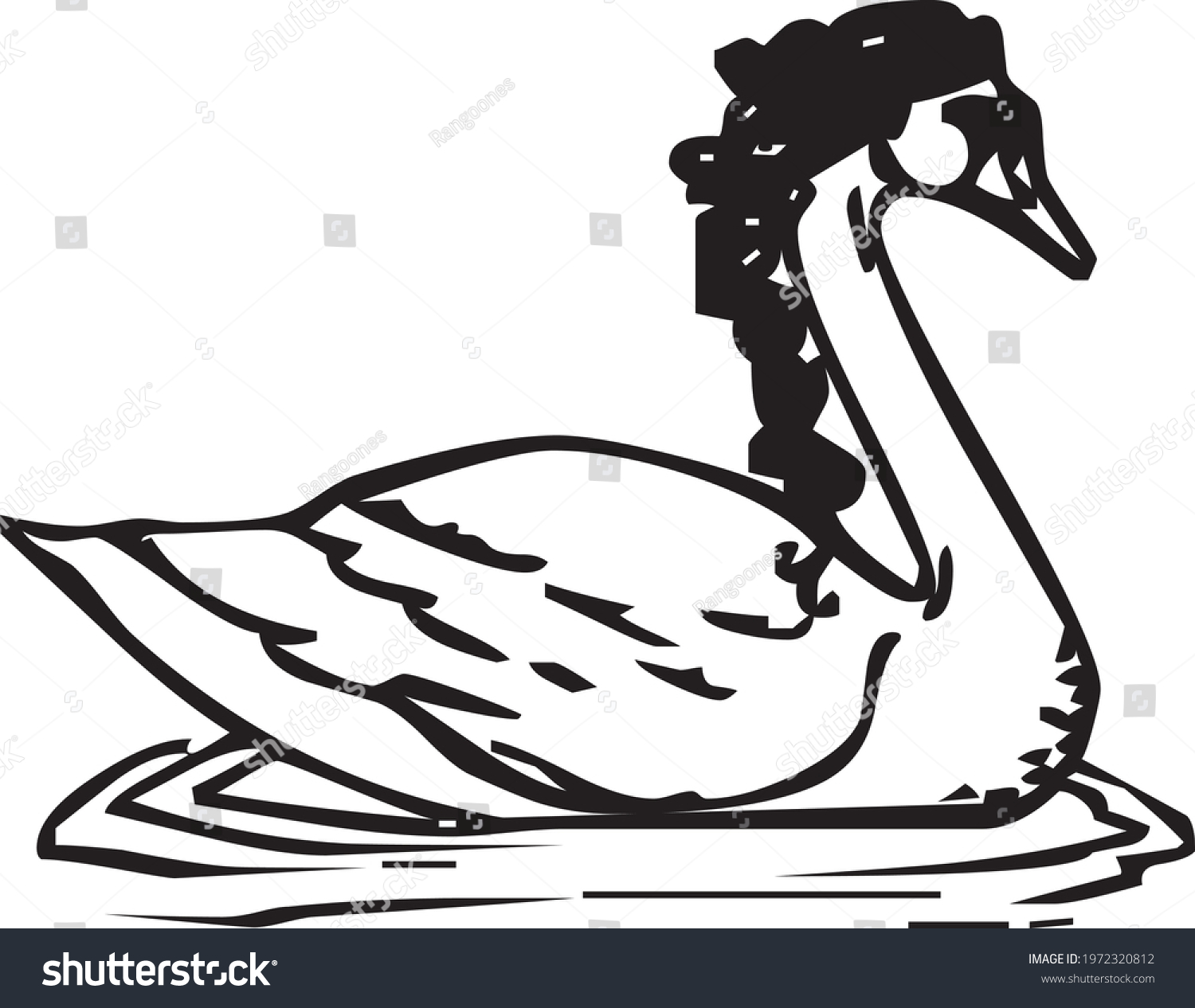 Duck Water Drawing Vector Design Stock Vector (Royalty Free) 1972320812 ...