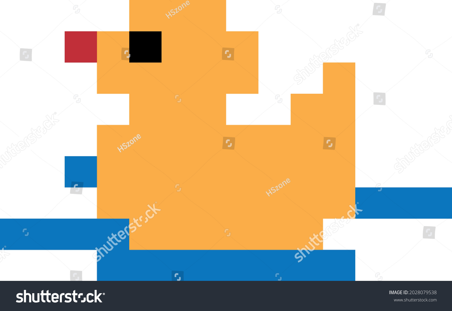 Duck Pixel Art Isolated White Background เวกเตอร์สต็อก ปลอดค่าลิขสิทธิ์ 2028079538 Shutterstock