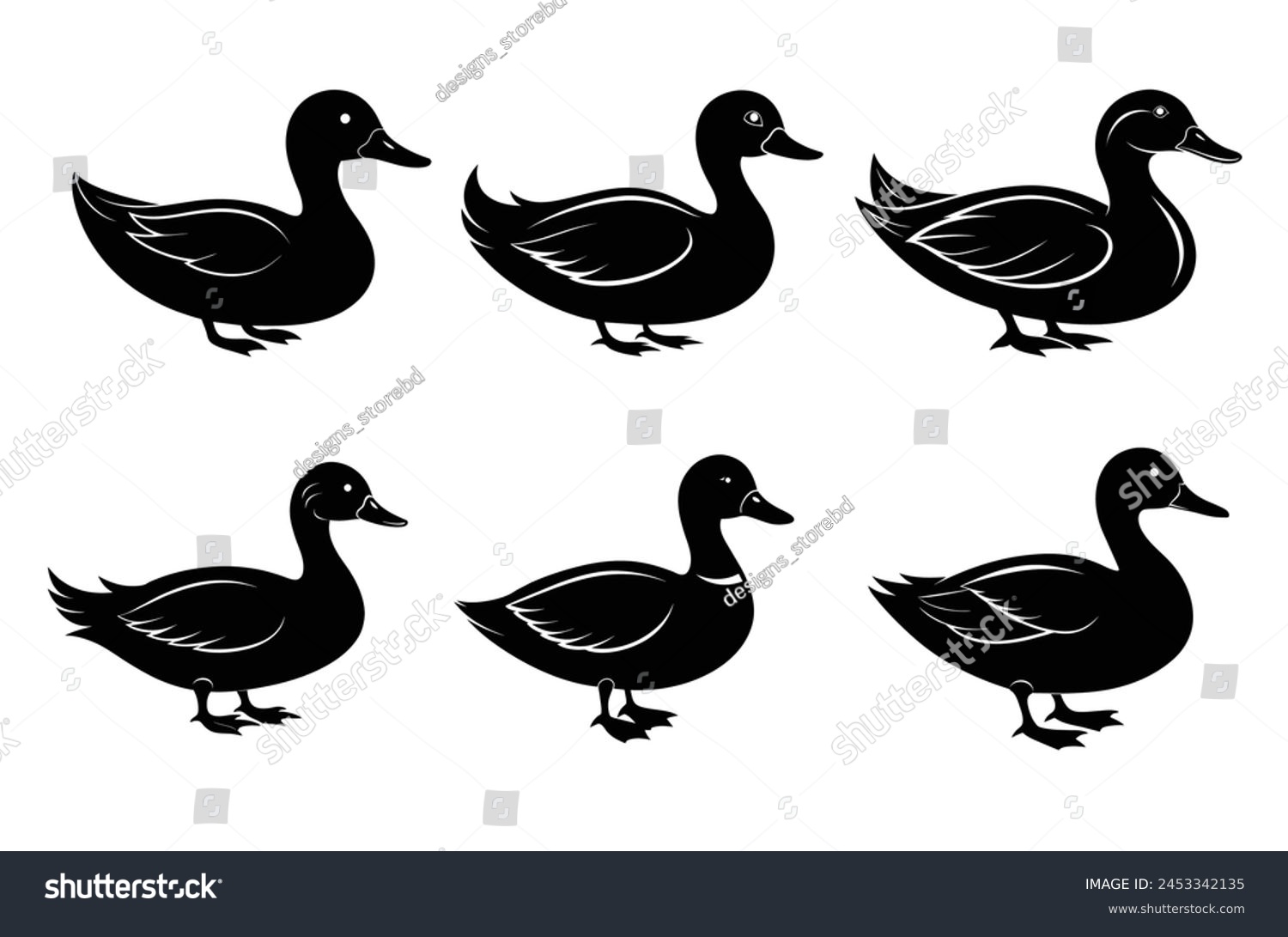 SVG of Duck silhouette vector illustration with on white background svg