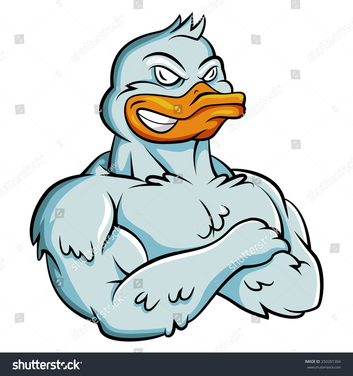 Duck Strong Mascot Stock Vector (Royalty Free) 250281304 | Shutterstock