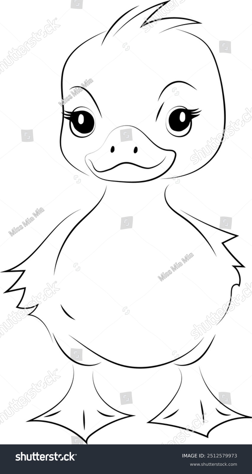 recommend clip art: Duckling. Thin outline with black lines. For coloring.