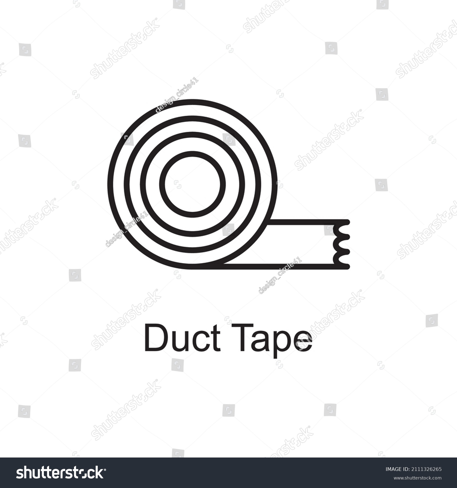 Duct Tape Vector Outline Icon Design Stock Vector (Royalty Free) 2111326265