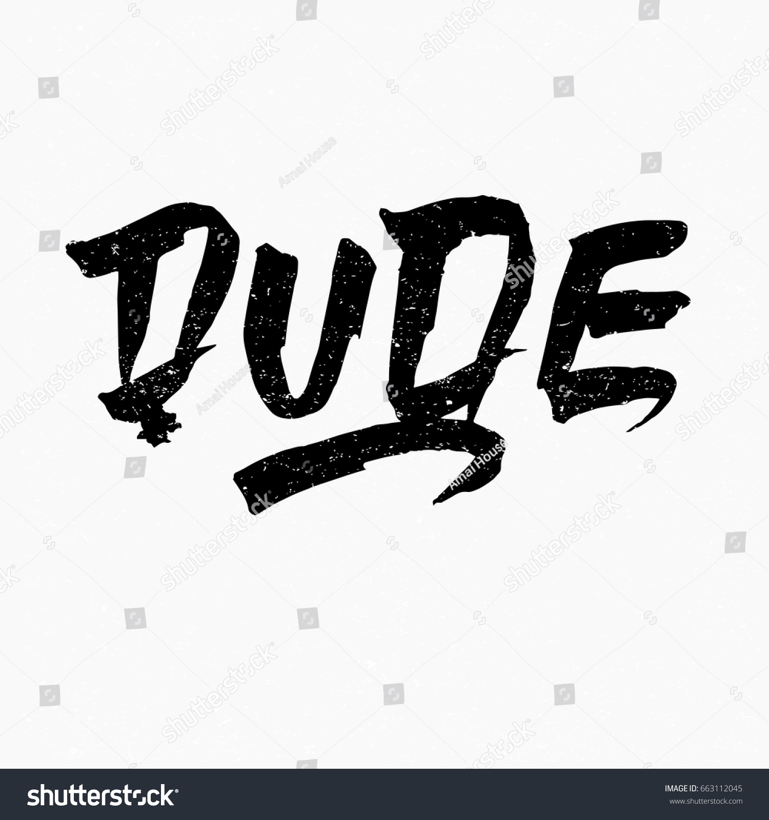 Dude Ink Hand Lettering Modern Brush Stock Vector (Royalty Free ...