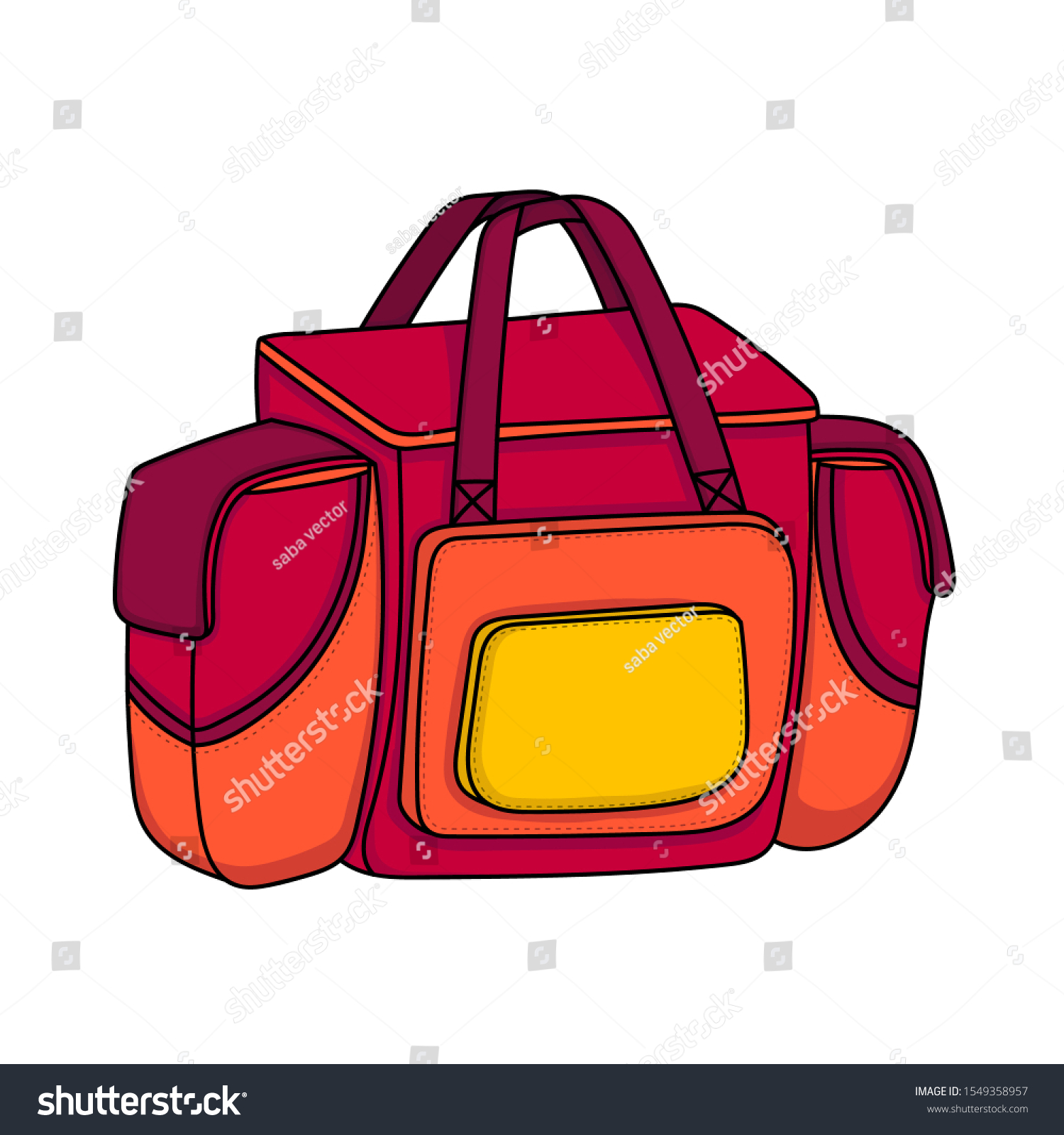 Duffel Bag Illustration Doodle Style Vector Stock Vector (Royalty Free ...