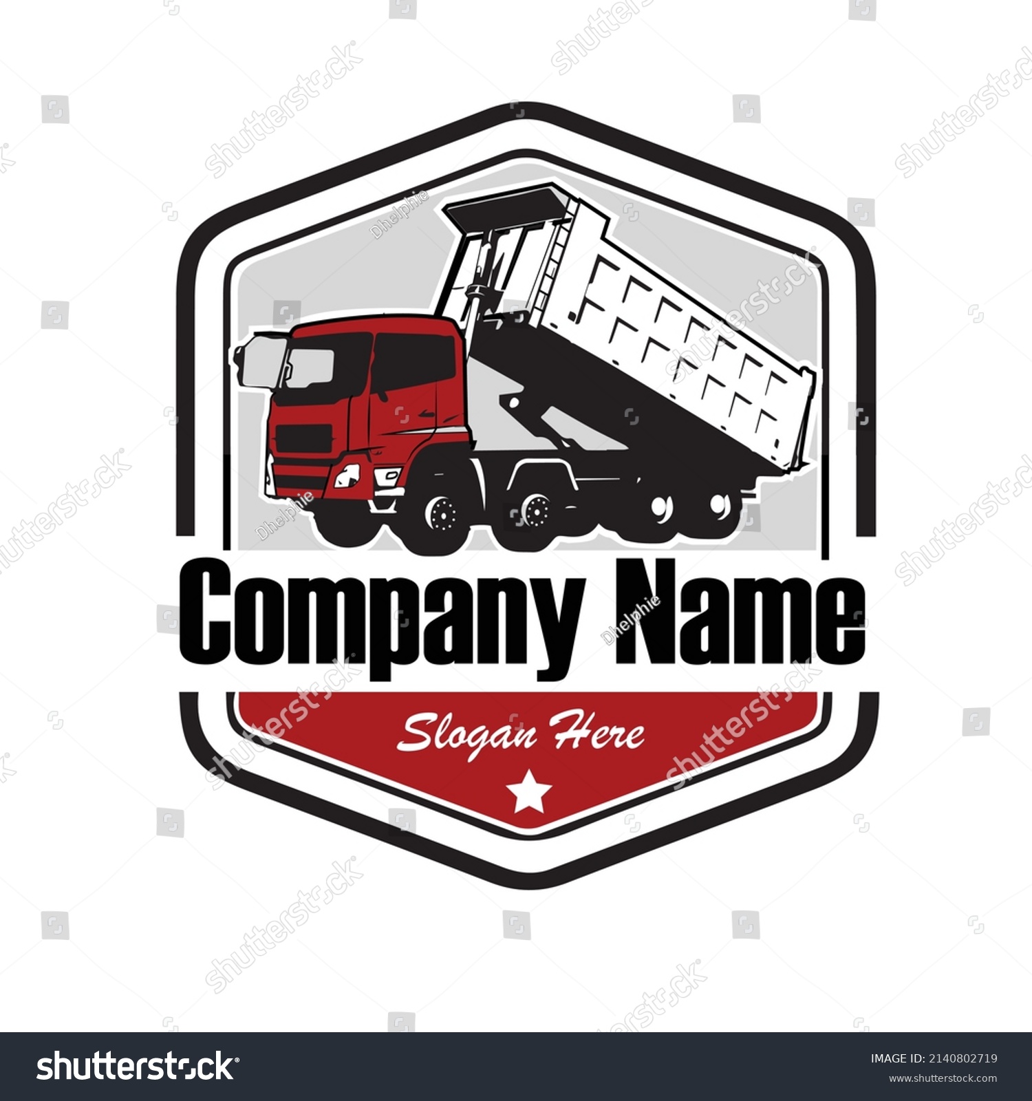 Dump Truck Company Logo Template Ready Stock Vector (Royalty Free ...