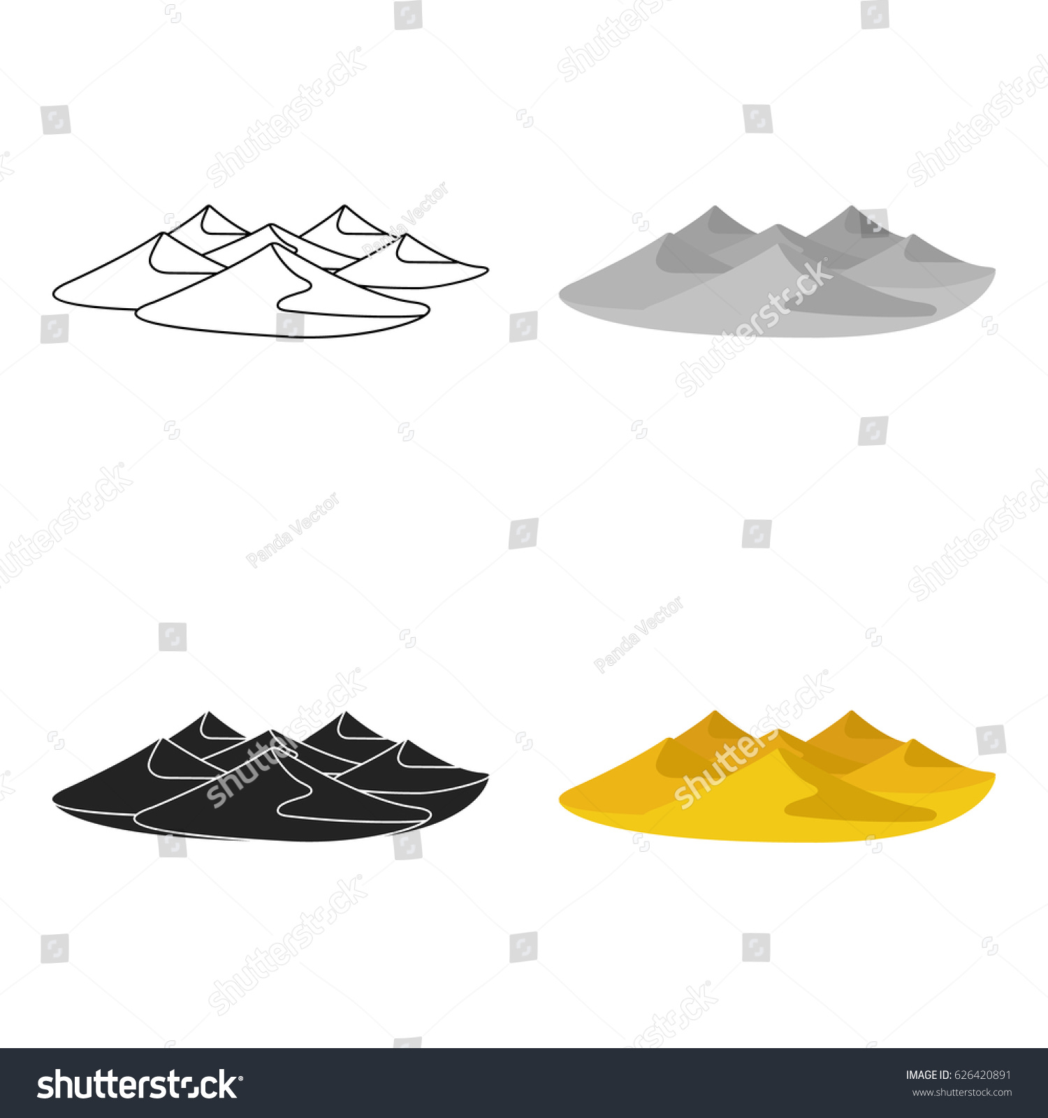 SVG of Dunes icon in cartoon style isolated on white background. Arab Emirates symbol stock vector illustration. svg